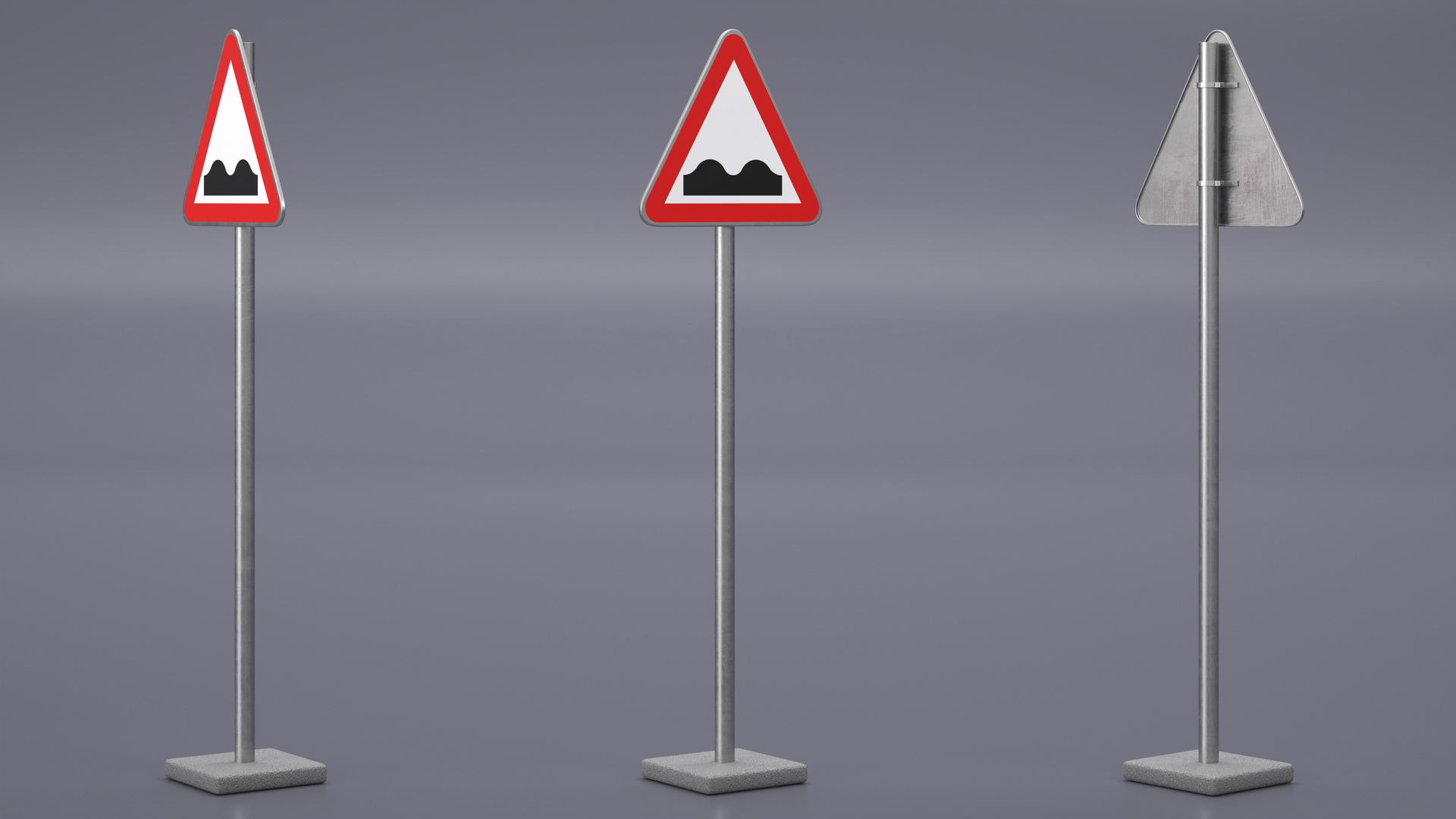 3D Road Sign Uneven Road