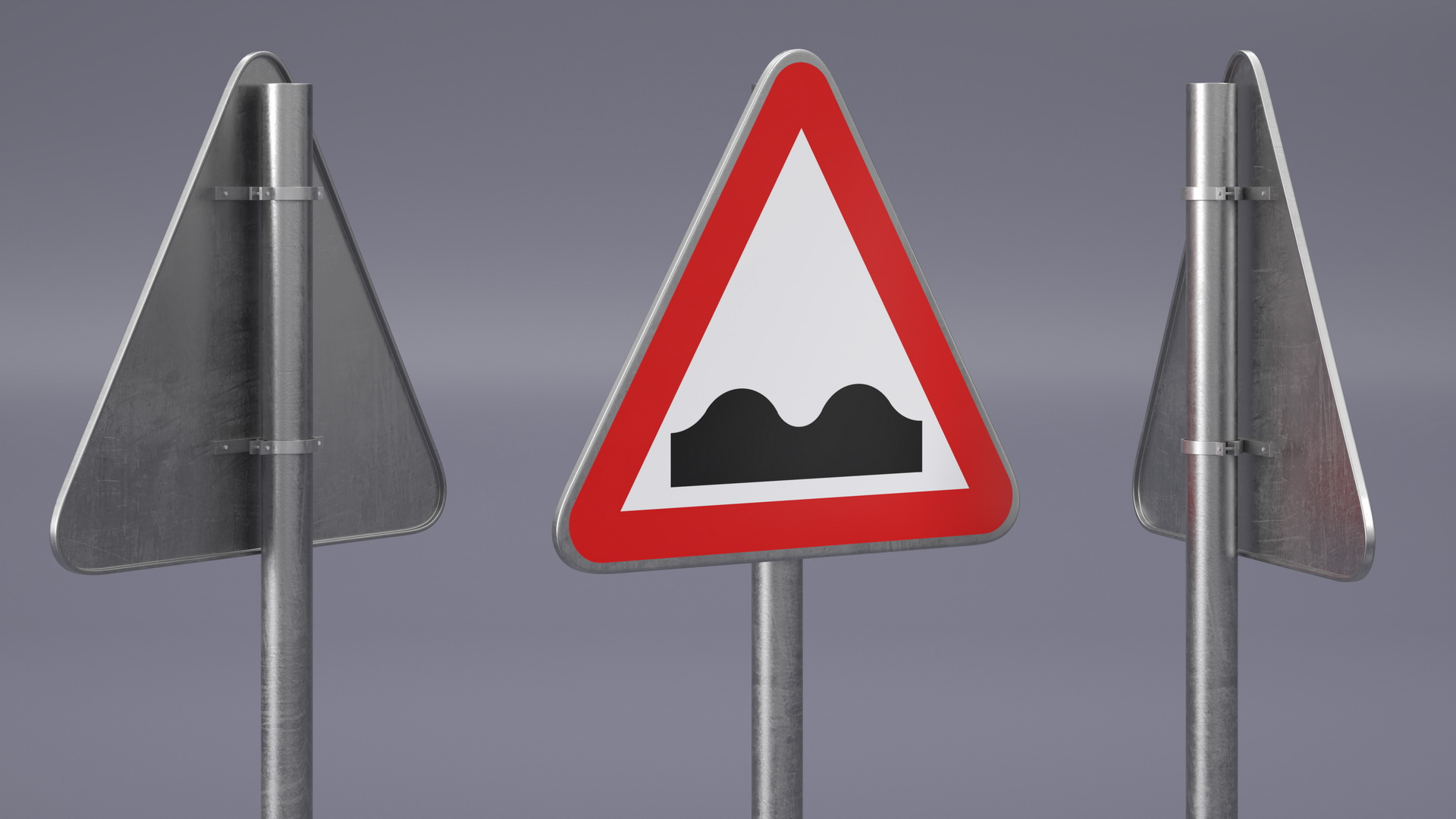3D Road Sign Uneven Road