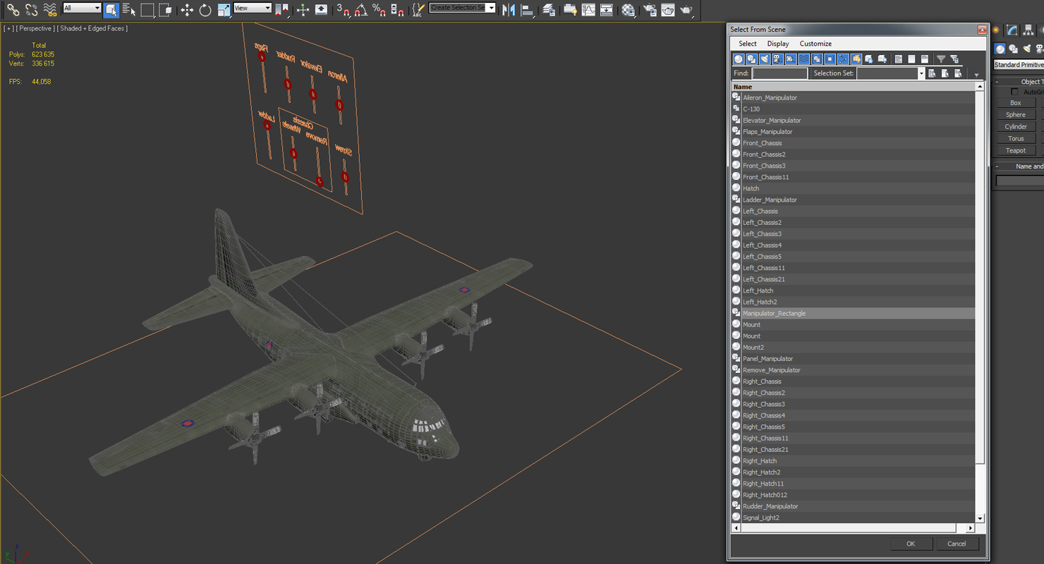 3D Lockheed Martin Hercules C130K Royal Air Force Rigged model