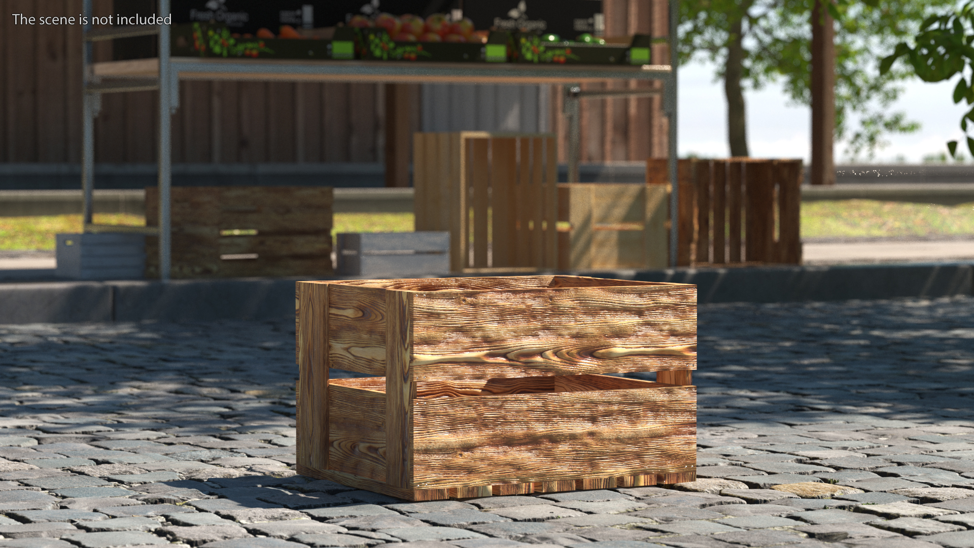 3D Large Scorched Wooden Packaging