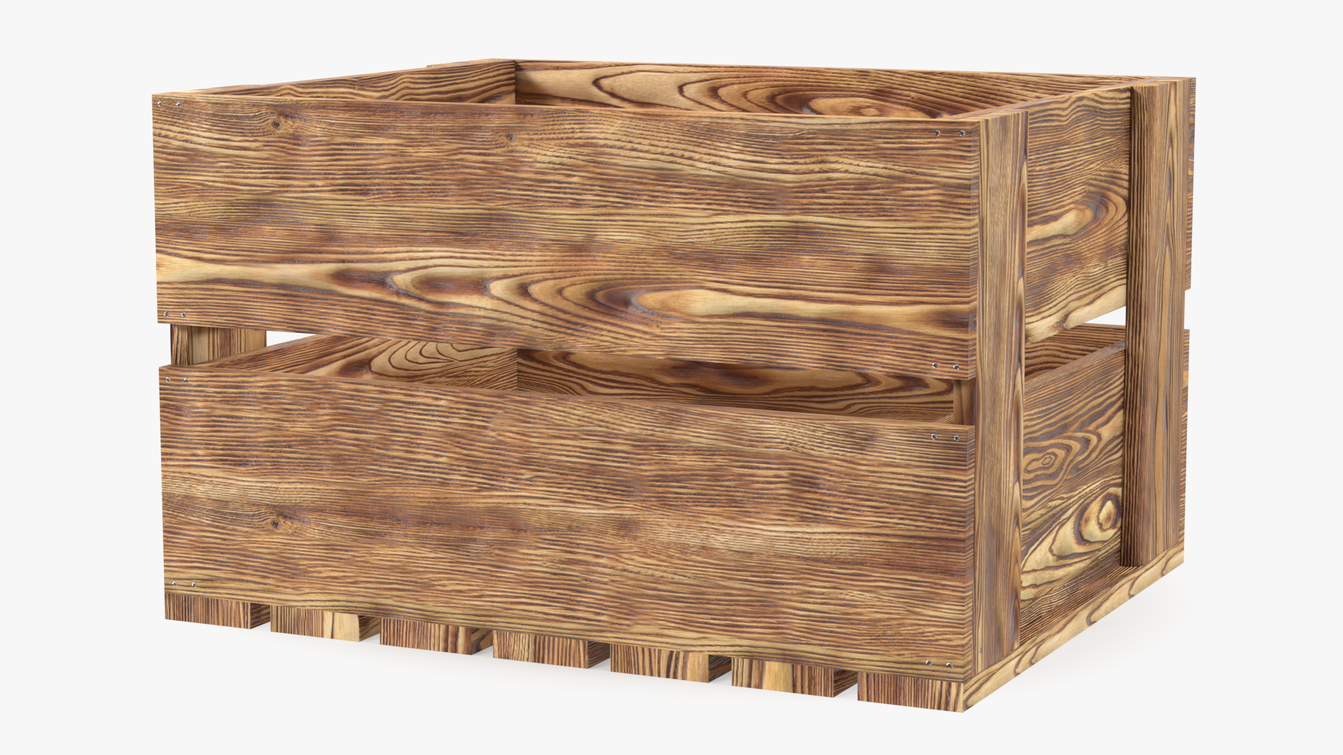 3D Large Scorched Wooden Packaging