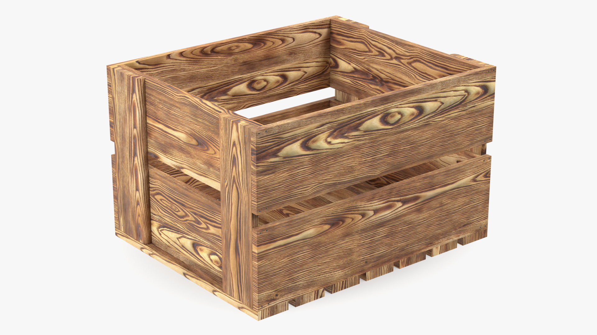 3D Large Scorched Wooden Packaging