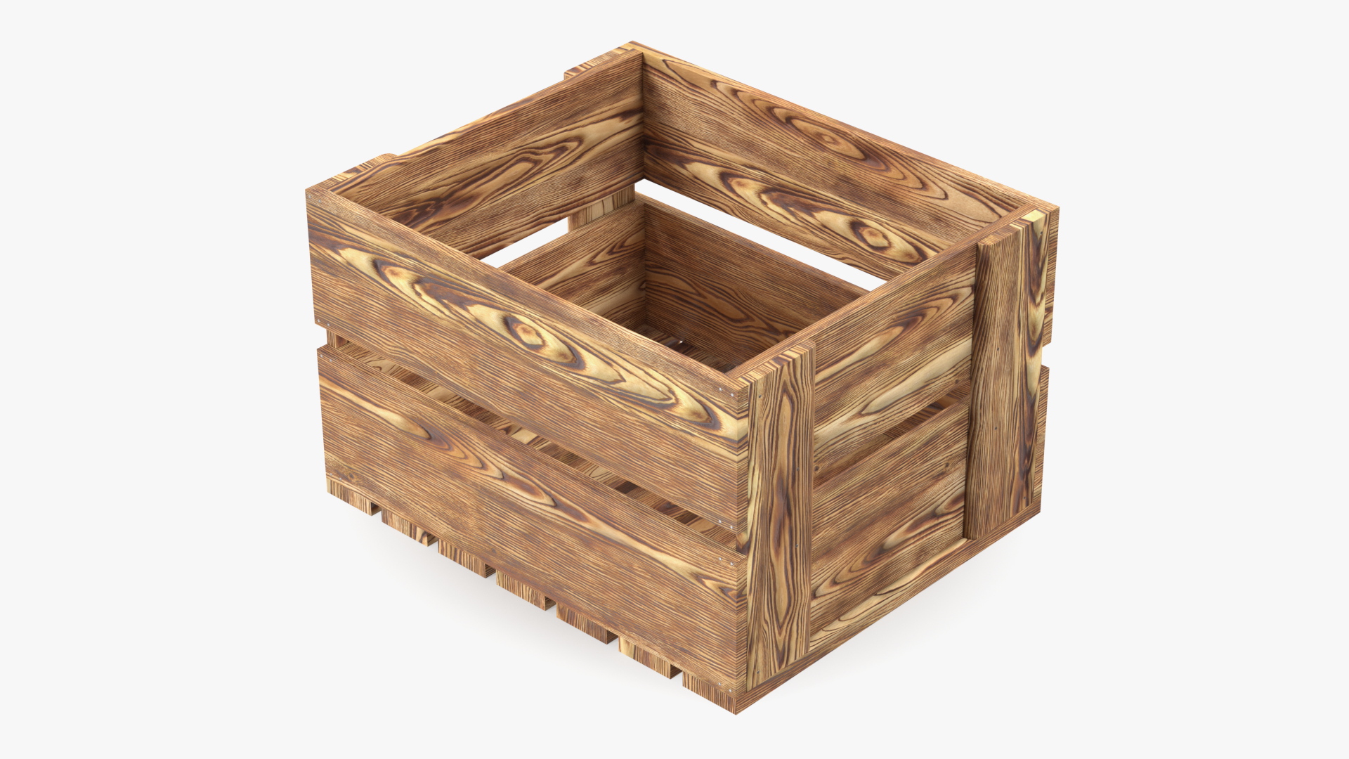 3D Large Scorched Wooden Packaging