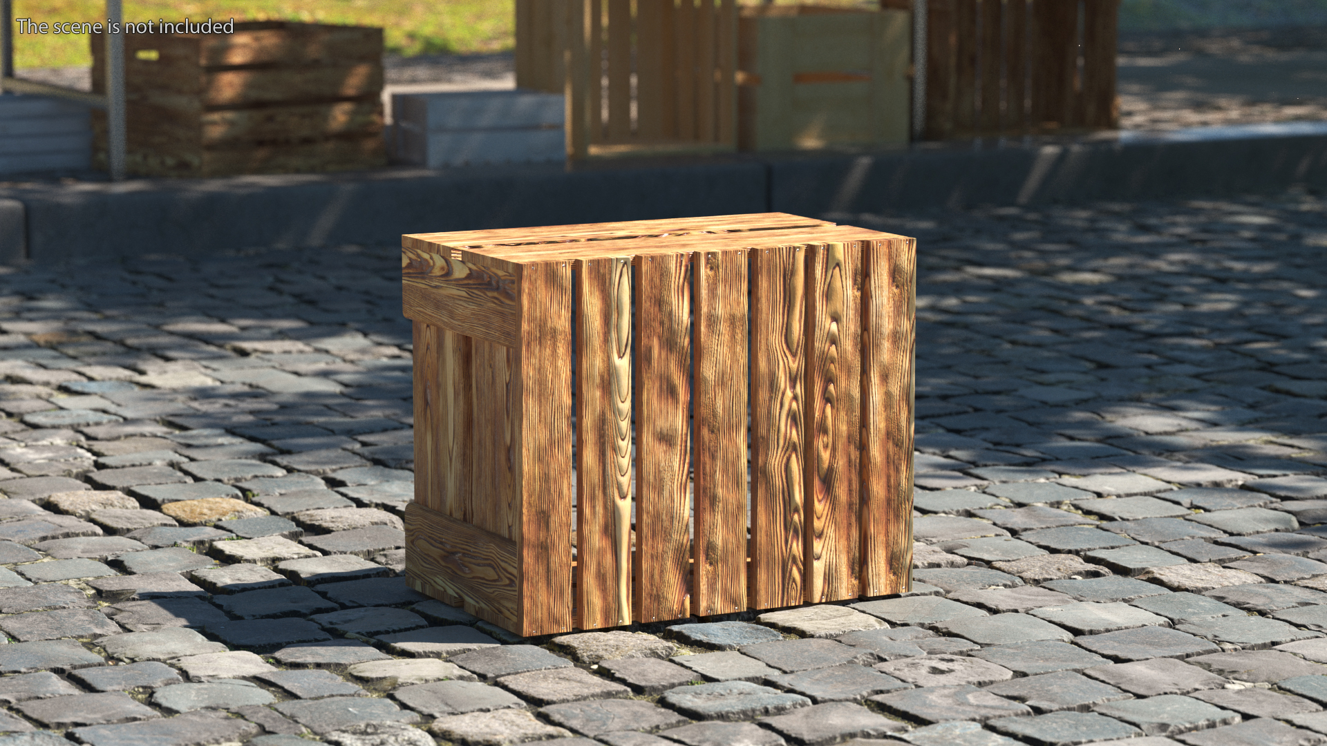 3D Large Scorched Wooden Packaging