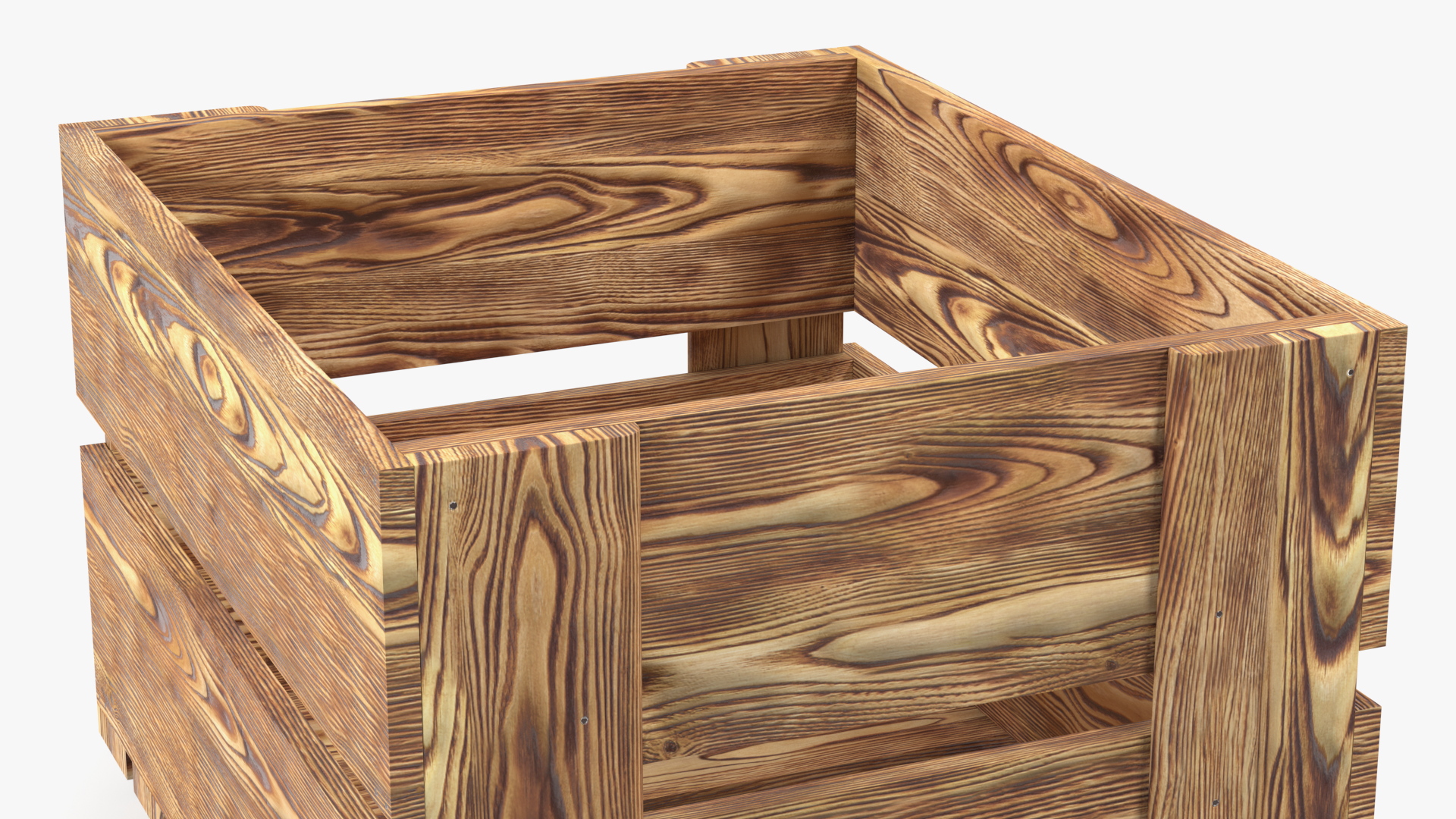 3D Large Scorched Wooden Packaging