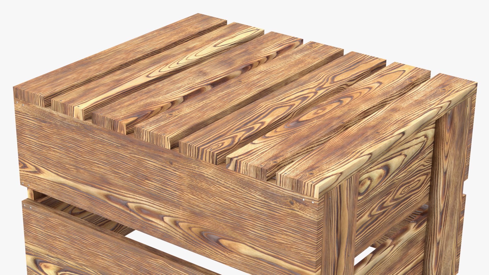 3D Large Scorched Wooden Packaging