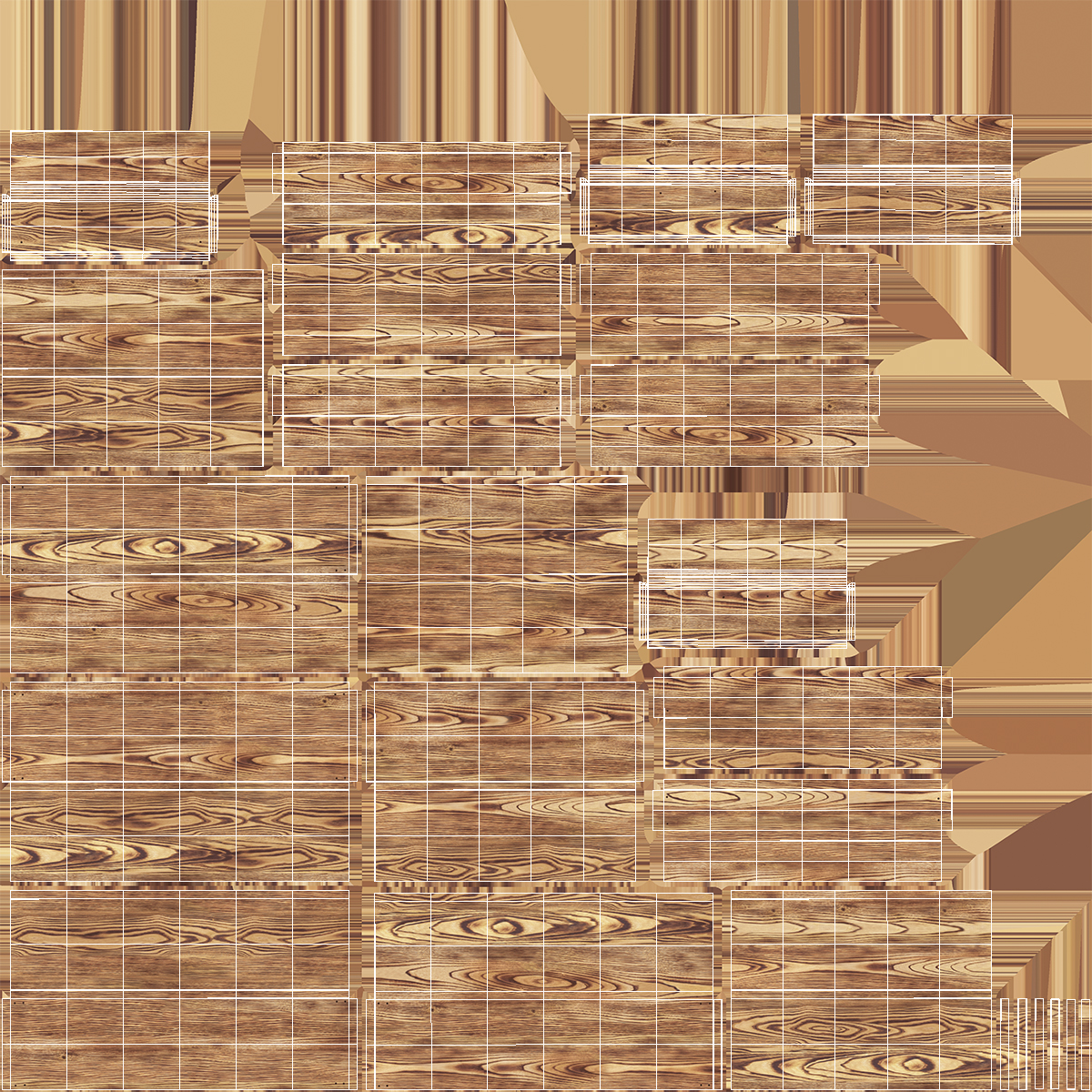 3D Large Scorched Wooden Packaging