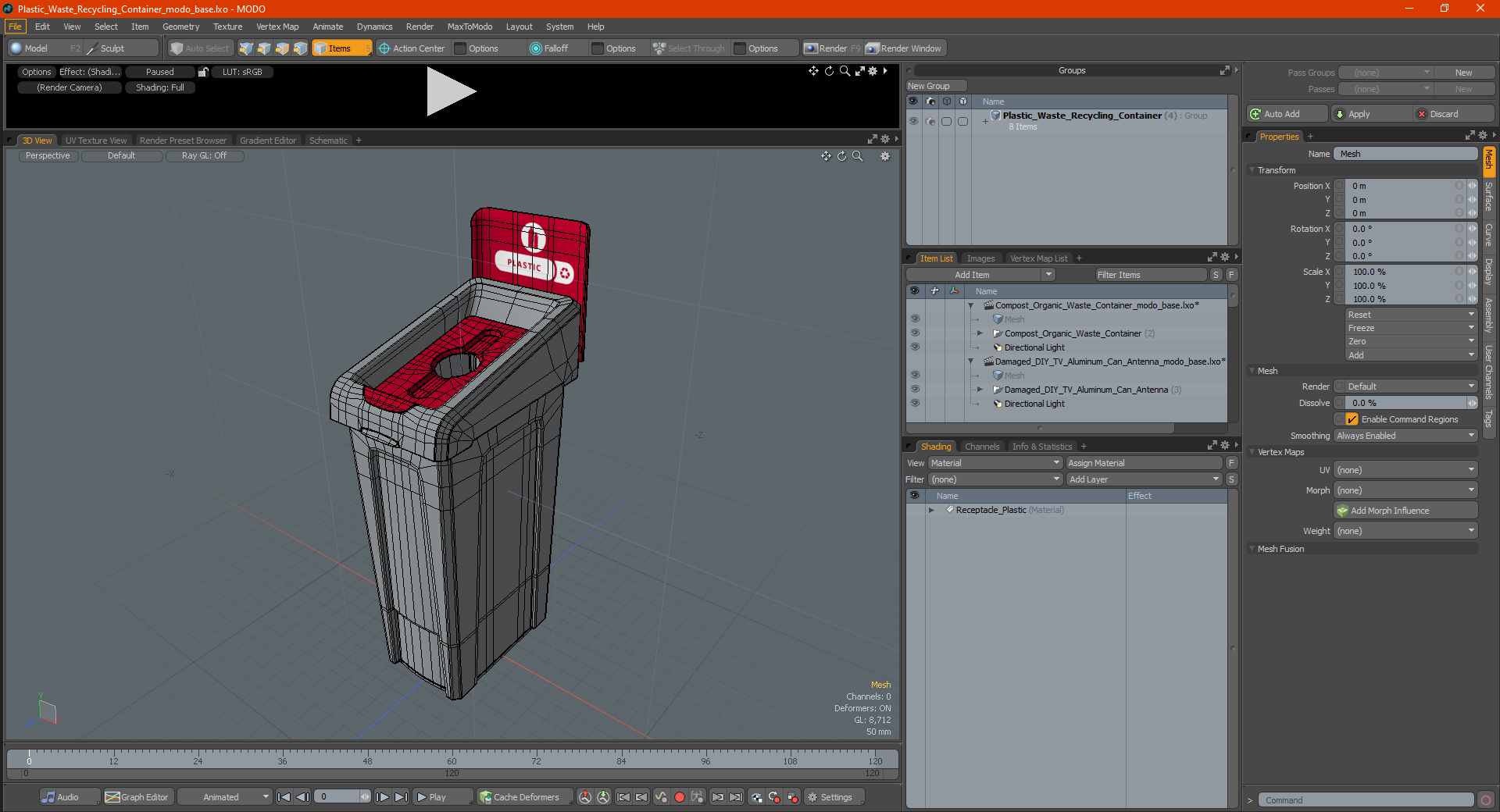 3D Plastic Waste Recycling Container model