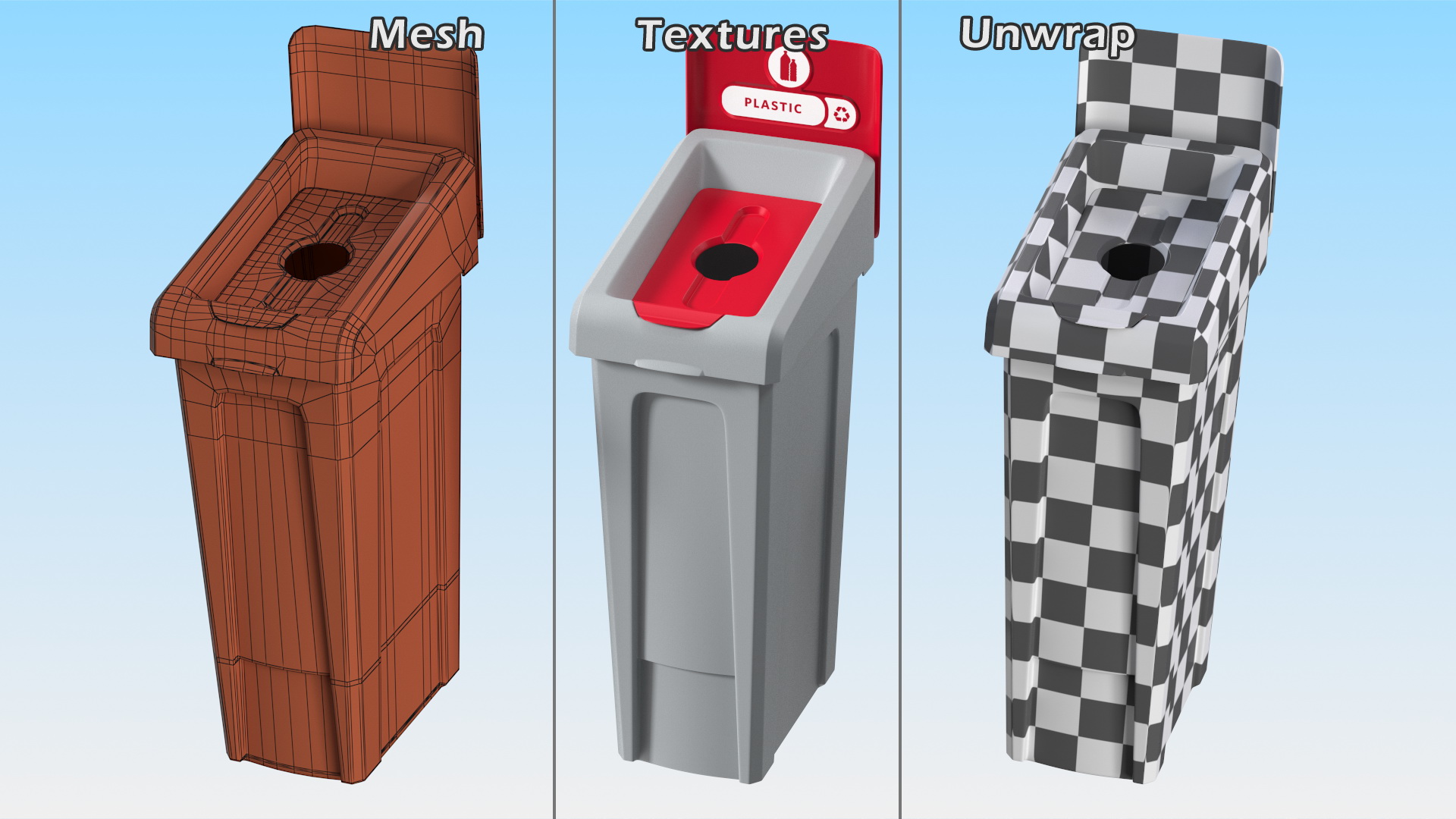 3D Plastic Waste Recycling Container model