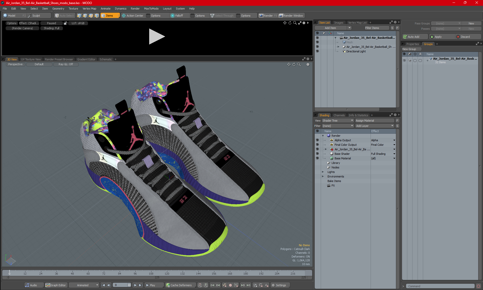 3D Air Jordan 35 Bel-Air Basketball Shoes model