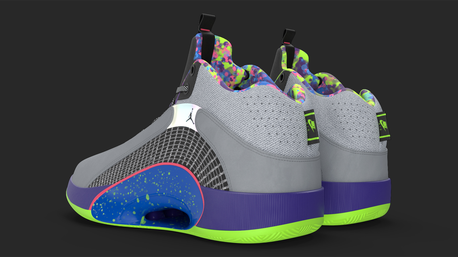 3D Air Jordan 35 Bel-Air Basketball Shoes model