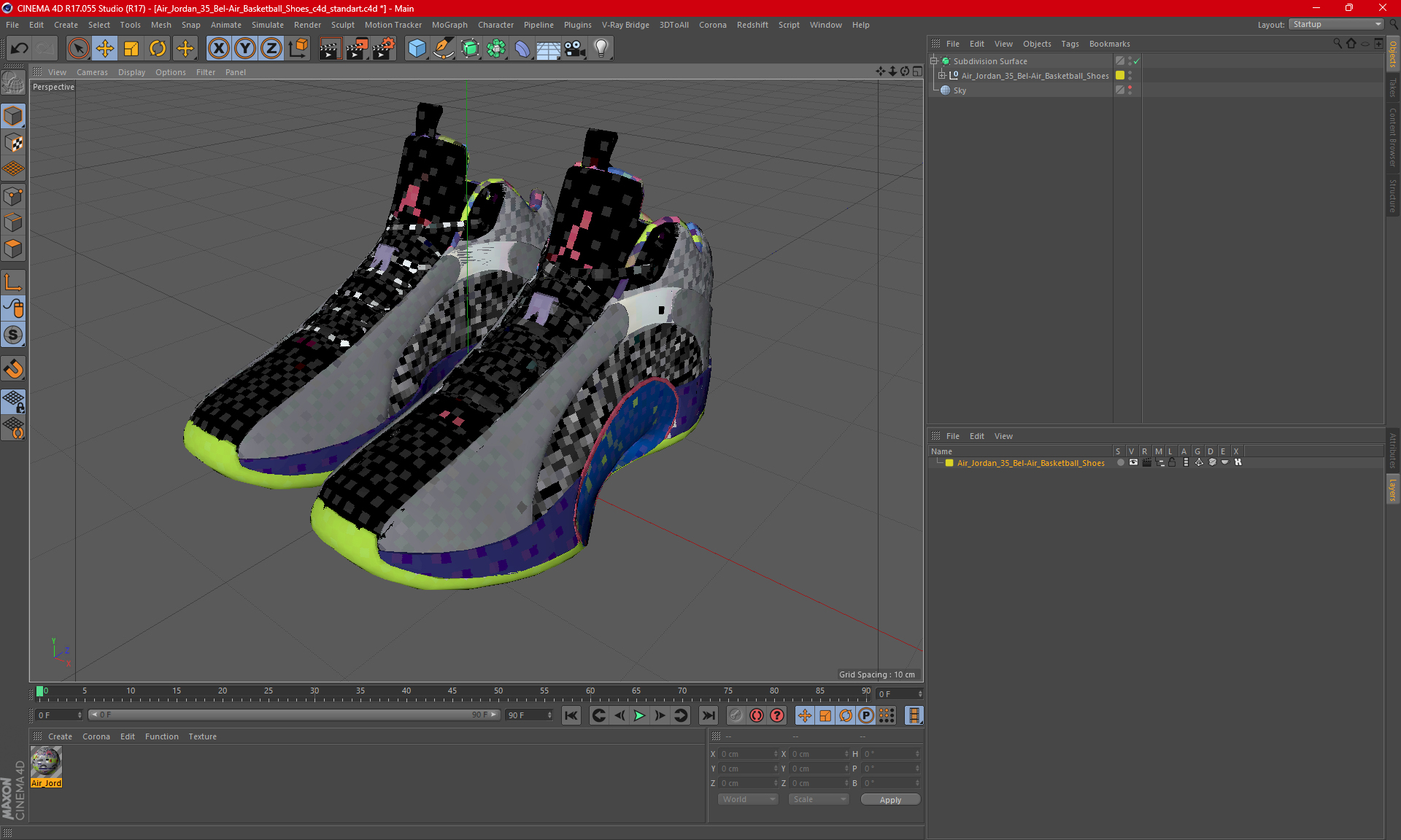 3D Air Jordan 35 Bel-Air Basketball Shoes model