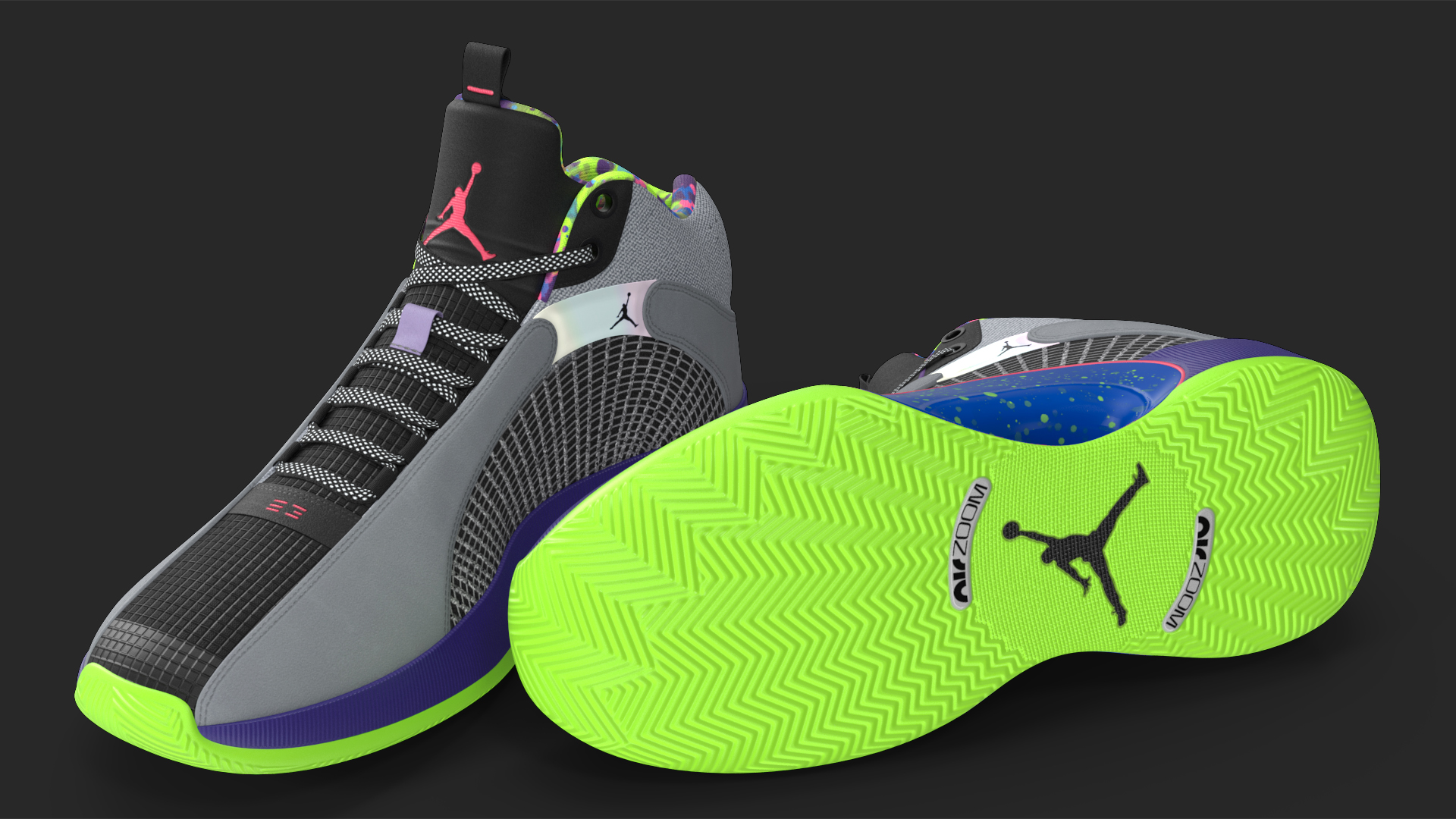 3D Air Jordan 35 Bel-Air Basketball Shoes model