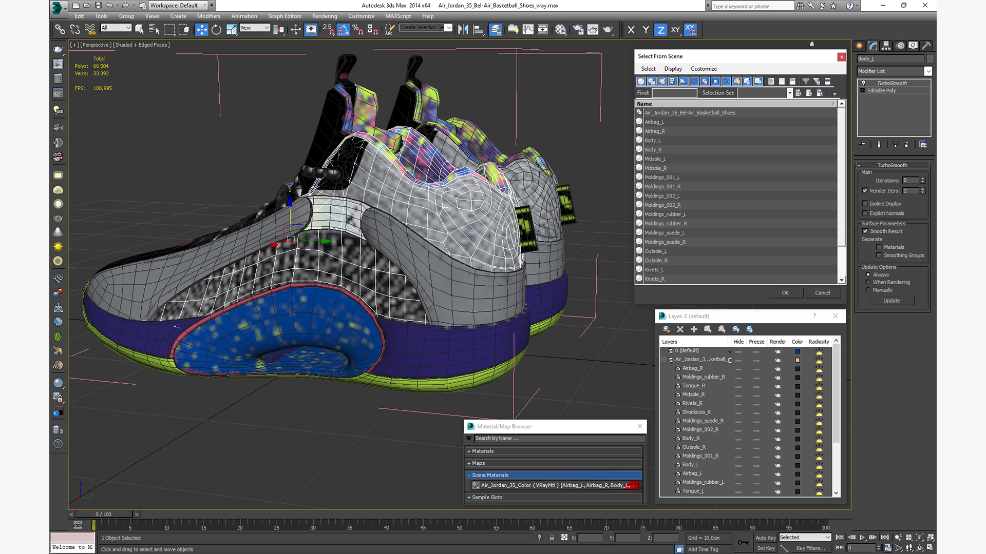 3D Air Jordan 35 Bel-Air Basketball Shoes model