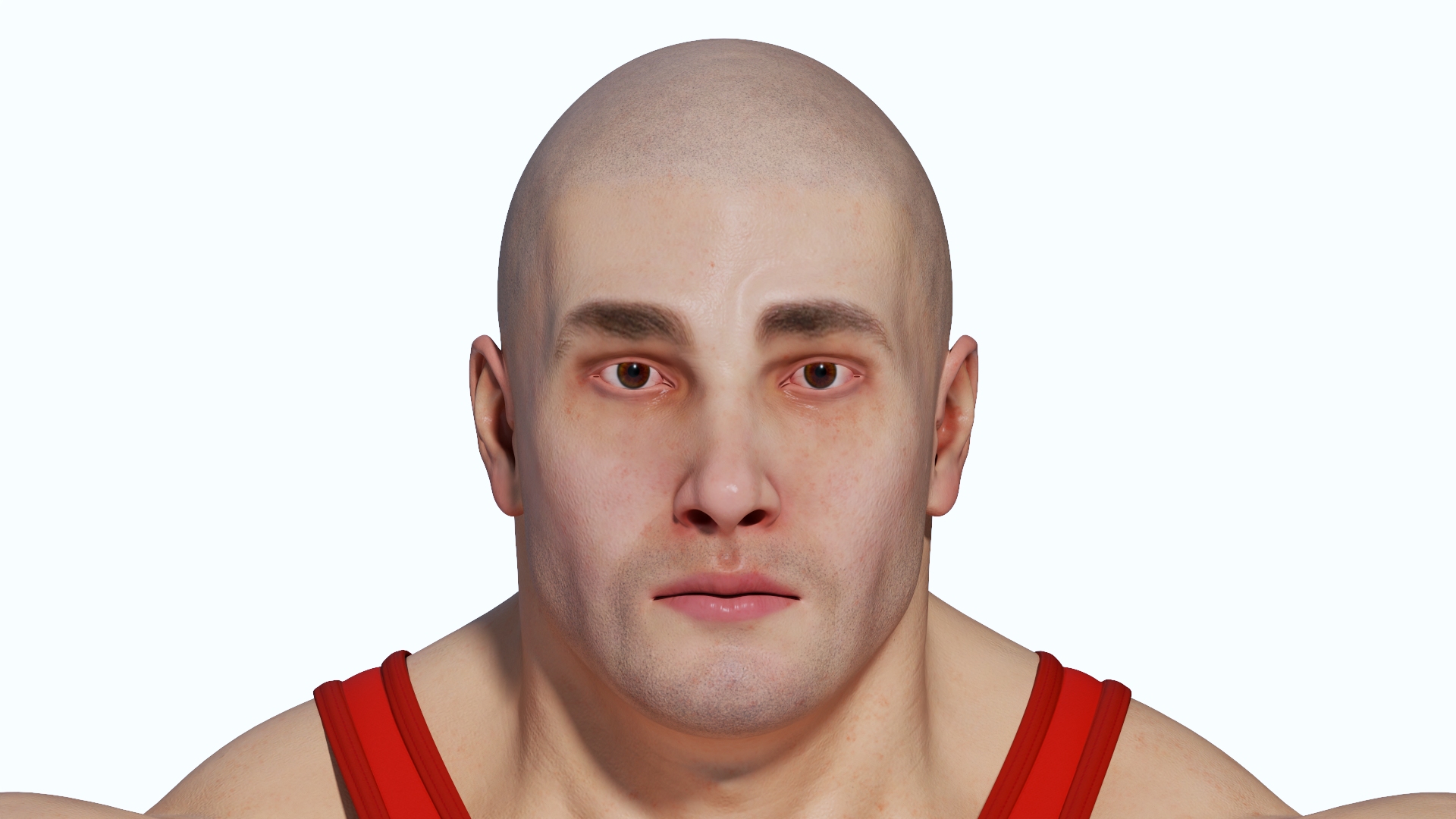 3D Athlete Man in Red Leotard Rigged model
