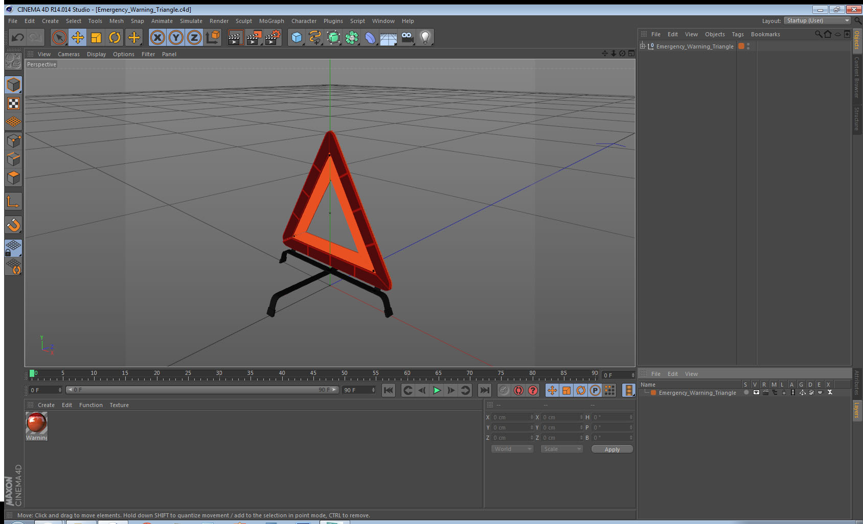 3D Emergency Warning Triangle