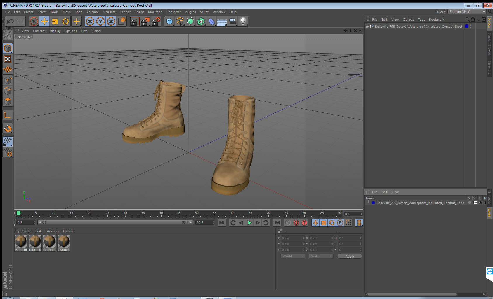 Belleville 795 Desert Waterproof Insulated Combat Boot 3D model