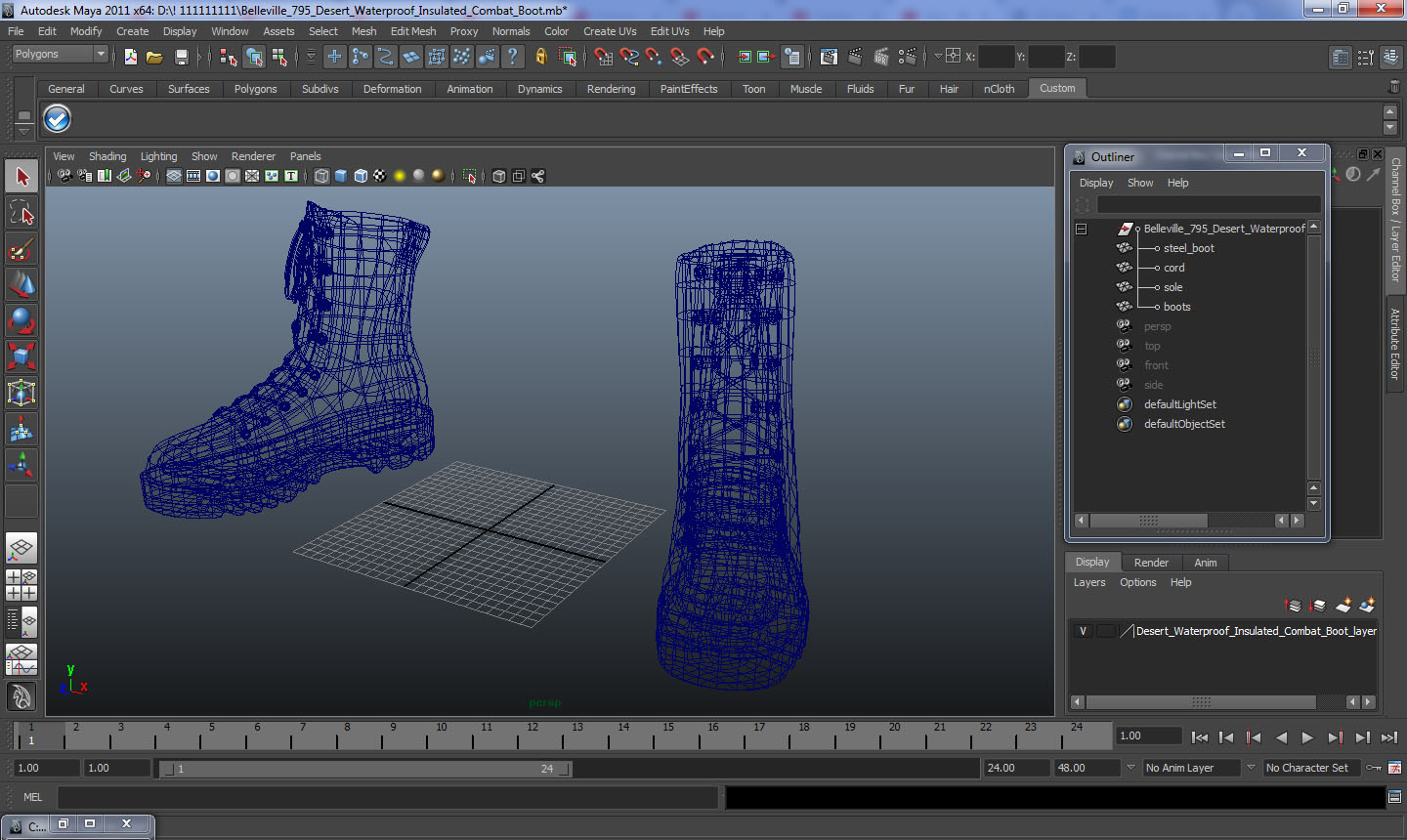 Belleville 795 Desert Waterproof Insulated Combat Boot 3D model