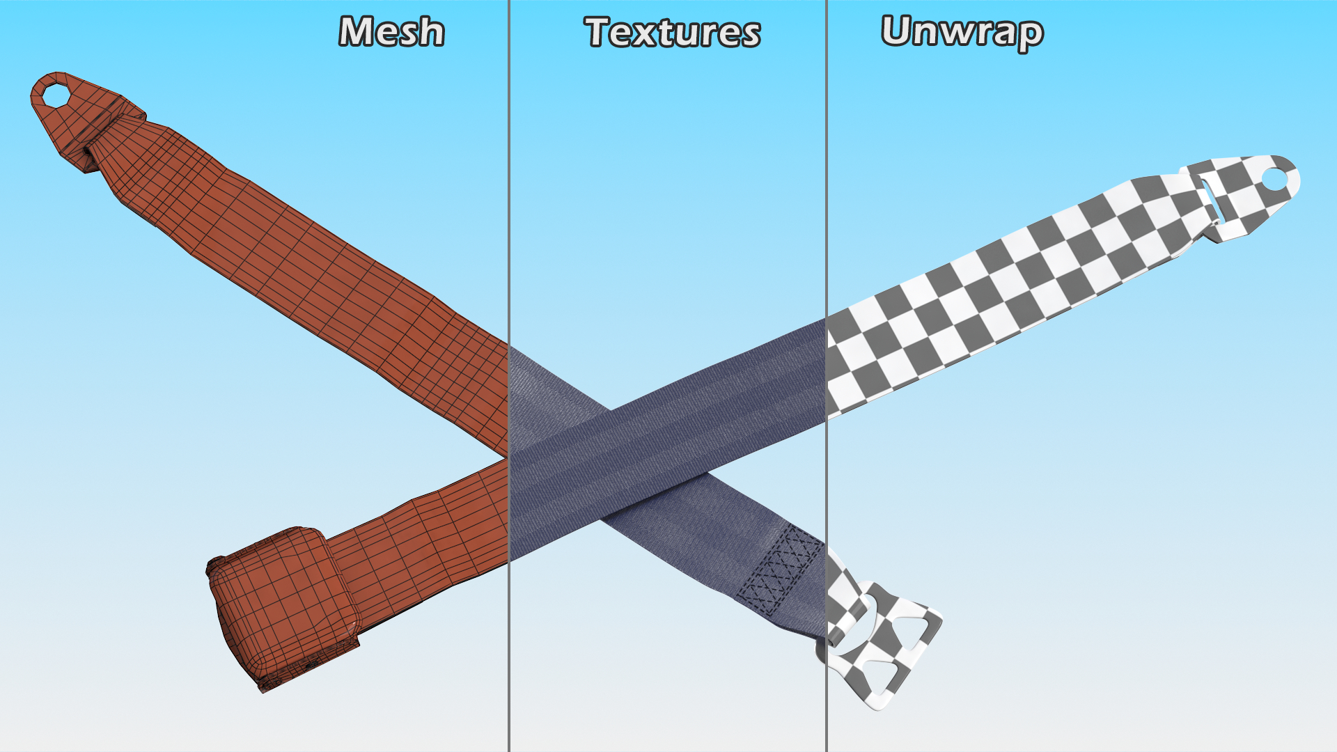 3D Airline Seat Belt Extender Type B Blue model