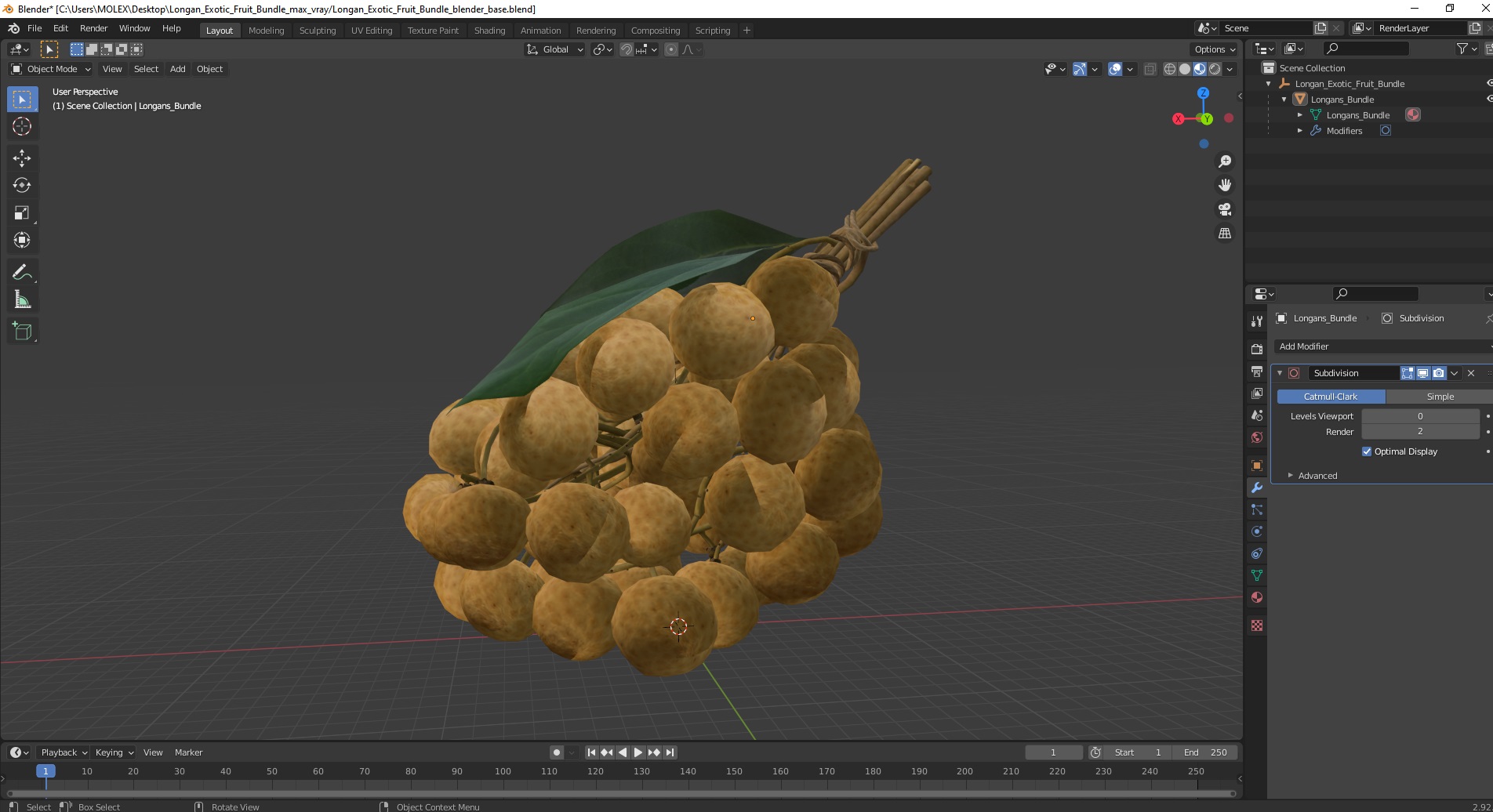 3D Longan Exotic Fruit Bundle