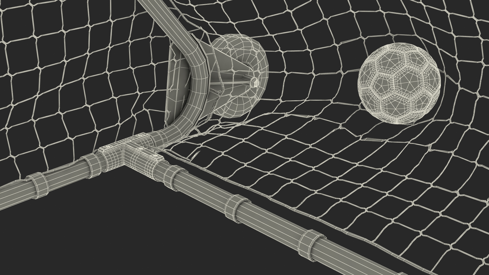 3D model Animated Soccer Ball Flies into Goal Net