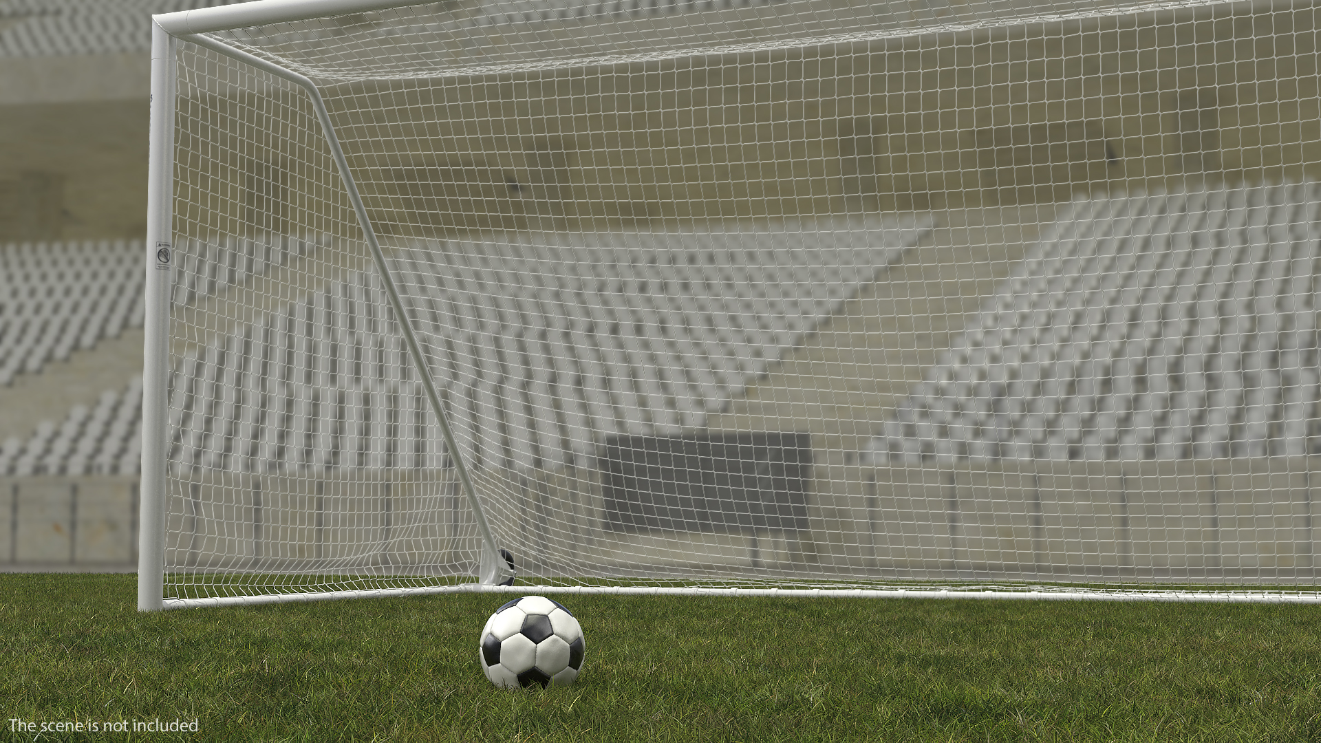 3D model Animated Soccer Ball Flies into Goal Net