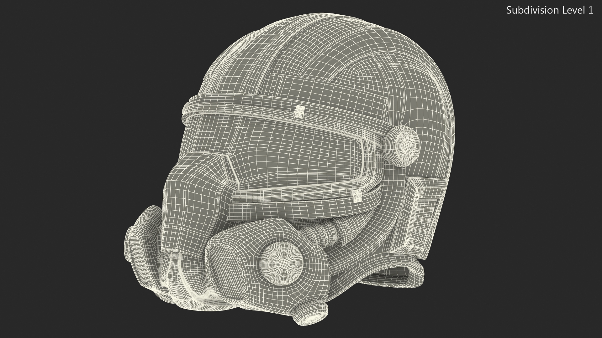 3D SciFi Helmet Green Scratches model