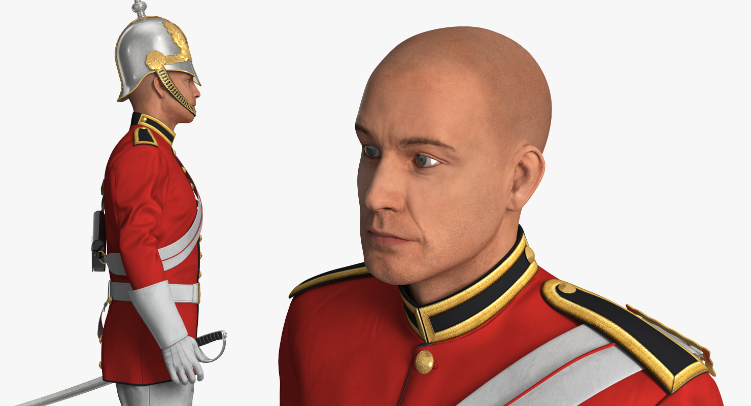 3D model British Royal Soldier Standing Pose