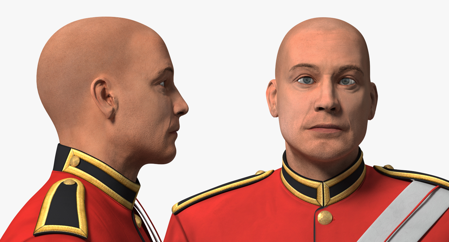 3D model British Royal Soldier Standing Pose