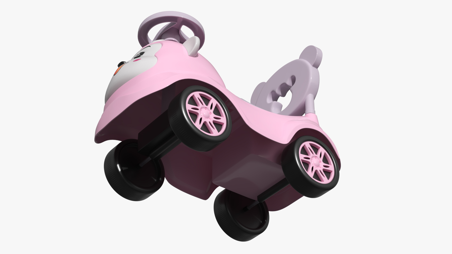 Baby Push Car with Steering Wheel Pink, view 6