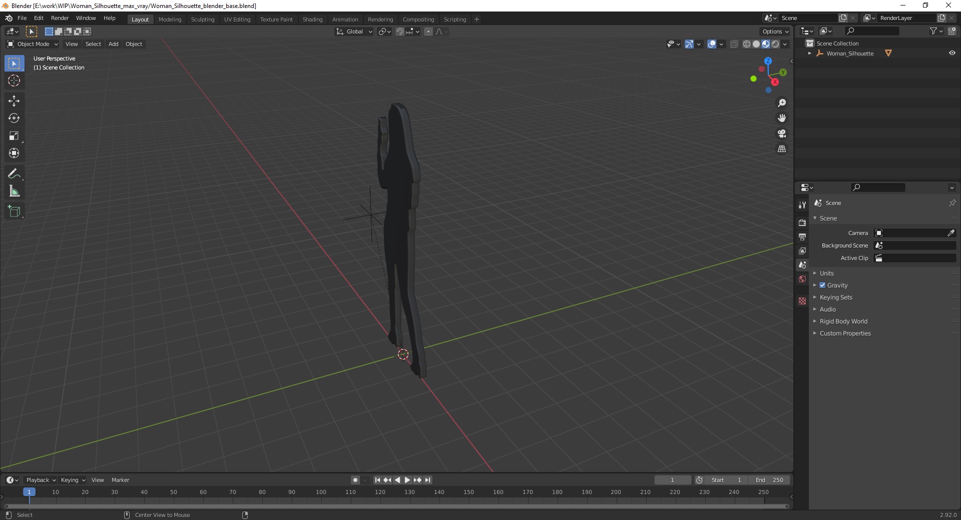 3D Woman Silhouette