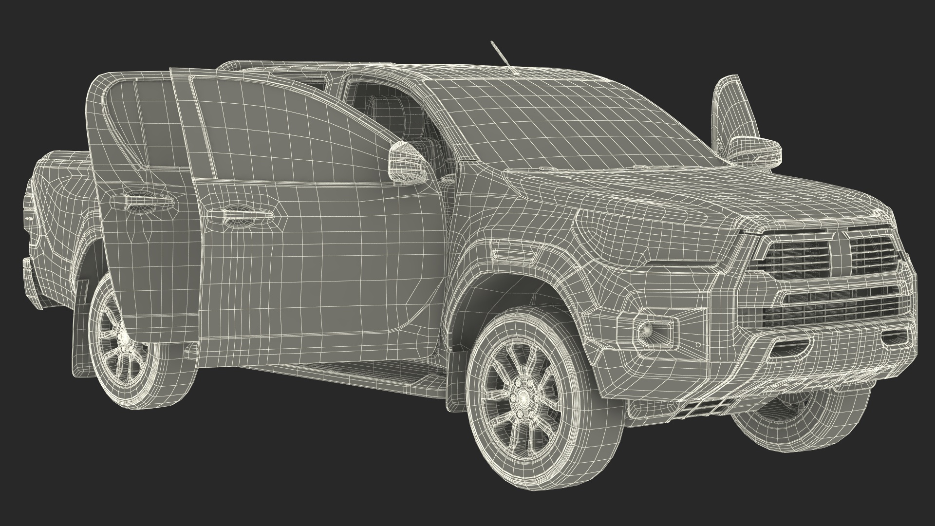 Pickup Truck Gas Station 3D model