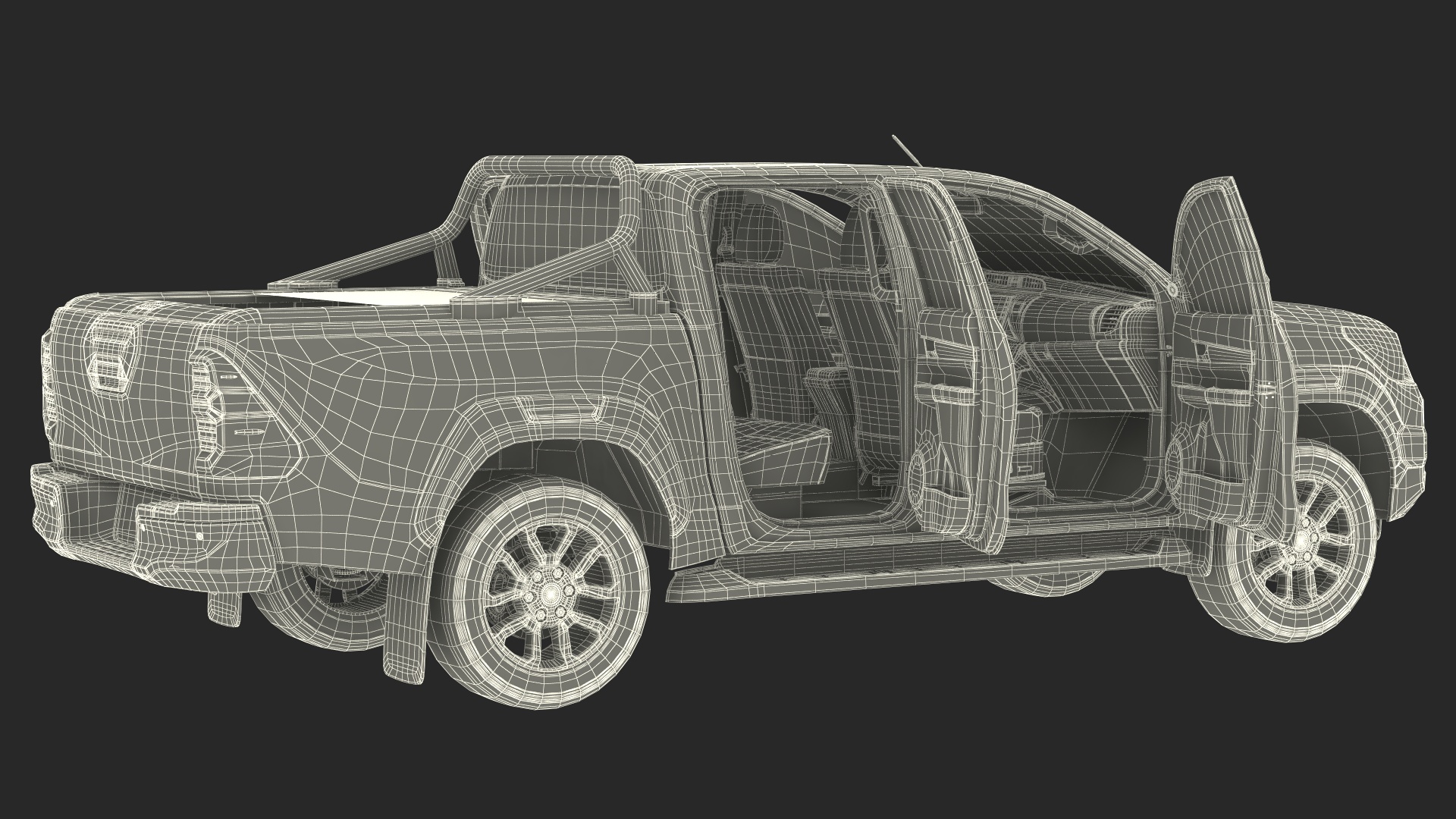 Pickup Truck Gas Station 3D model