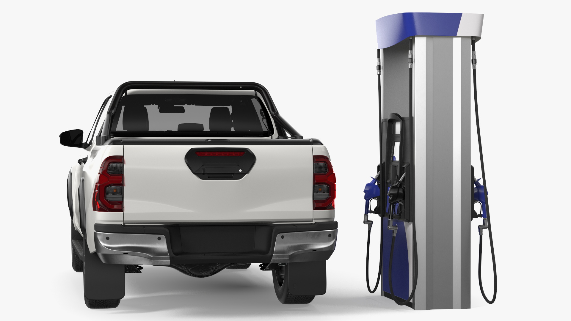 Pickup Truck Gas Station 3D model