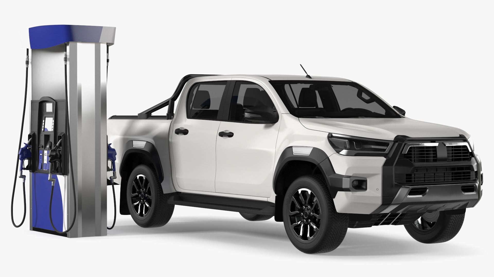 Pickup Truck Gas Station 3D model
