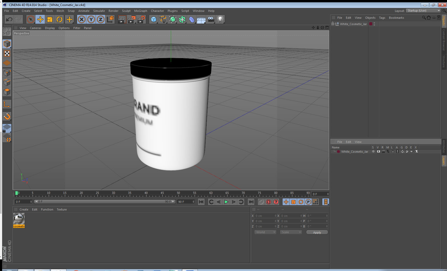 3D White Cosmetic Jar model