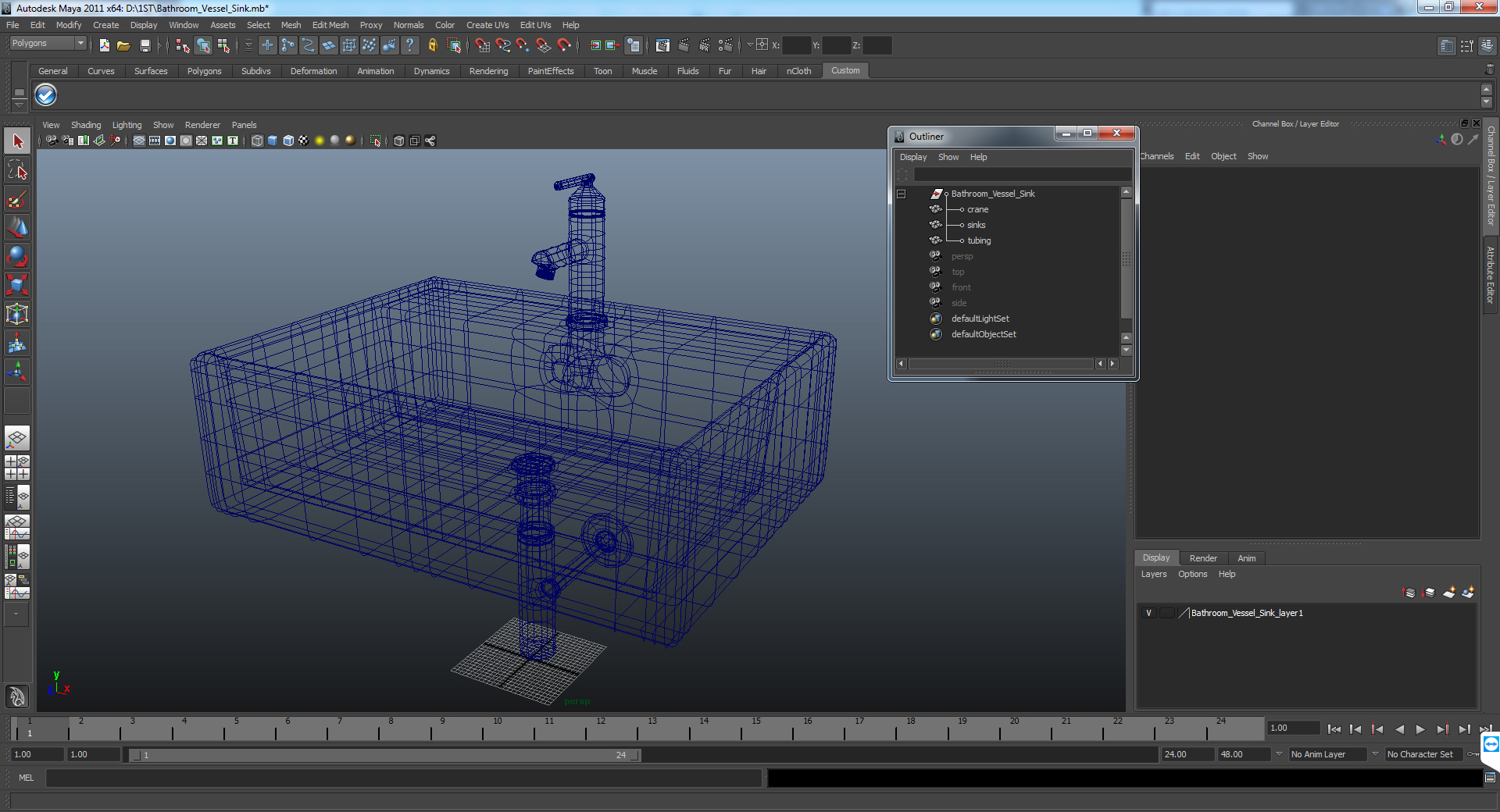 3D model Bathroom Vessel Sink