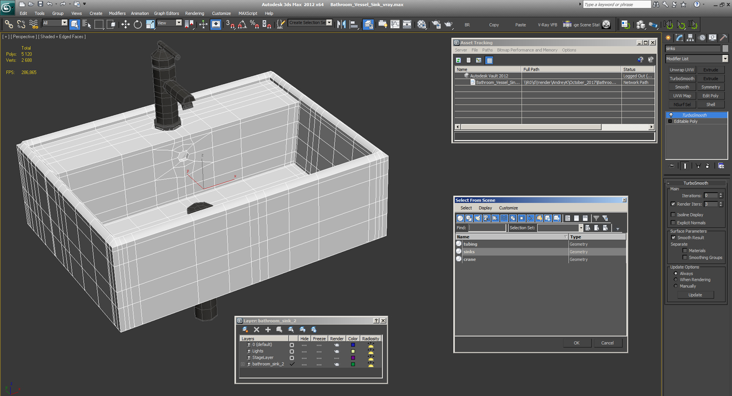 3D model Bathroom Vessel Sink