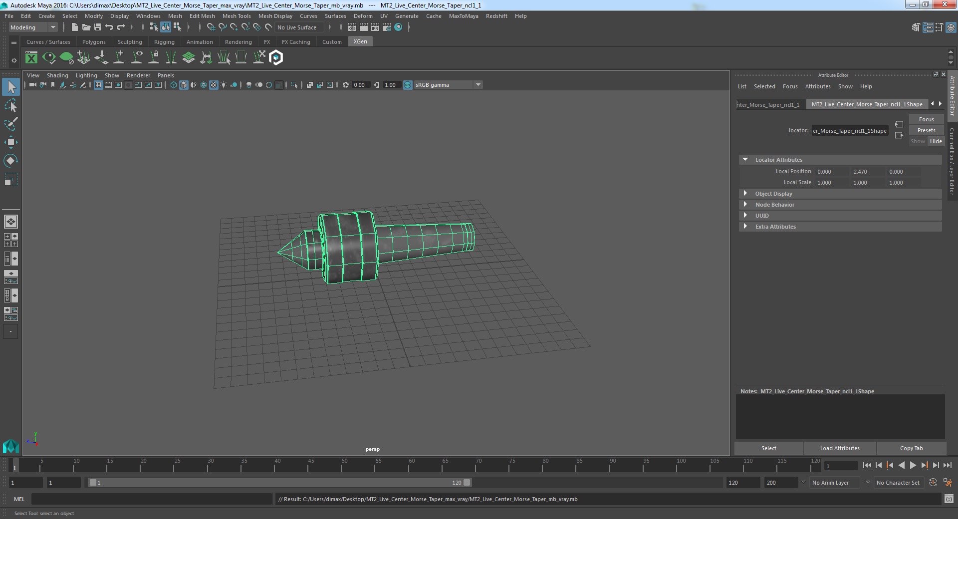 MT2 Live Center Morse Taper 3D