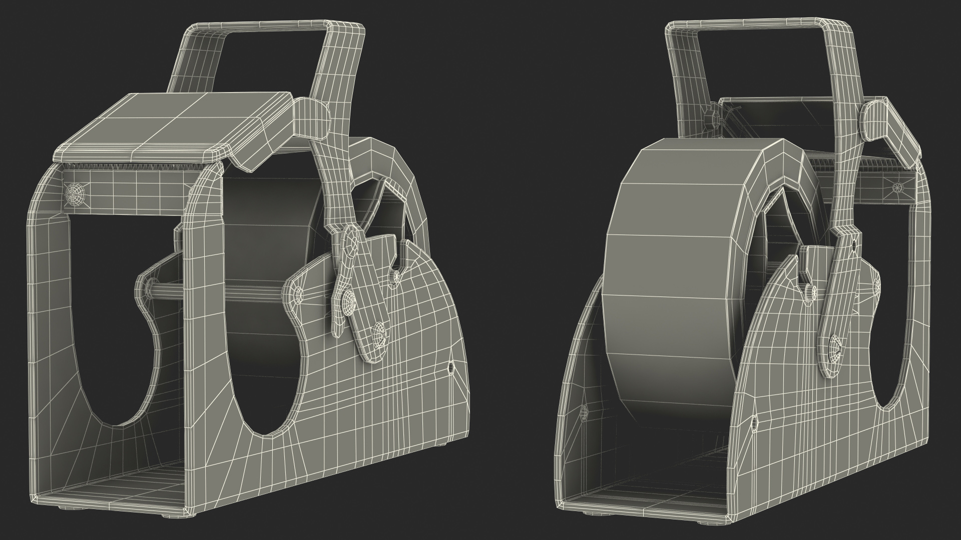 Benchtop Tape Dispenser with Safety Guard Brown 3D