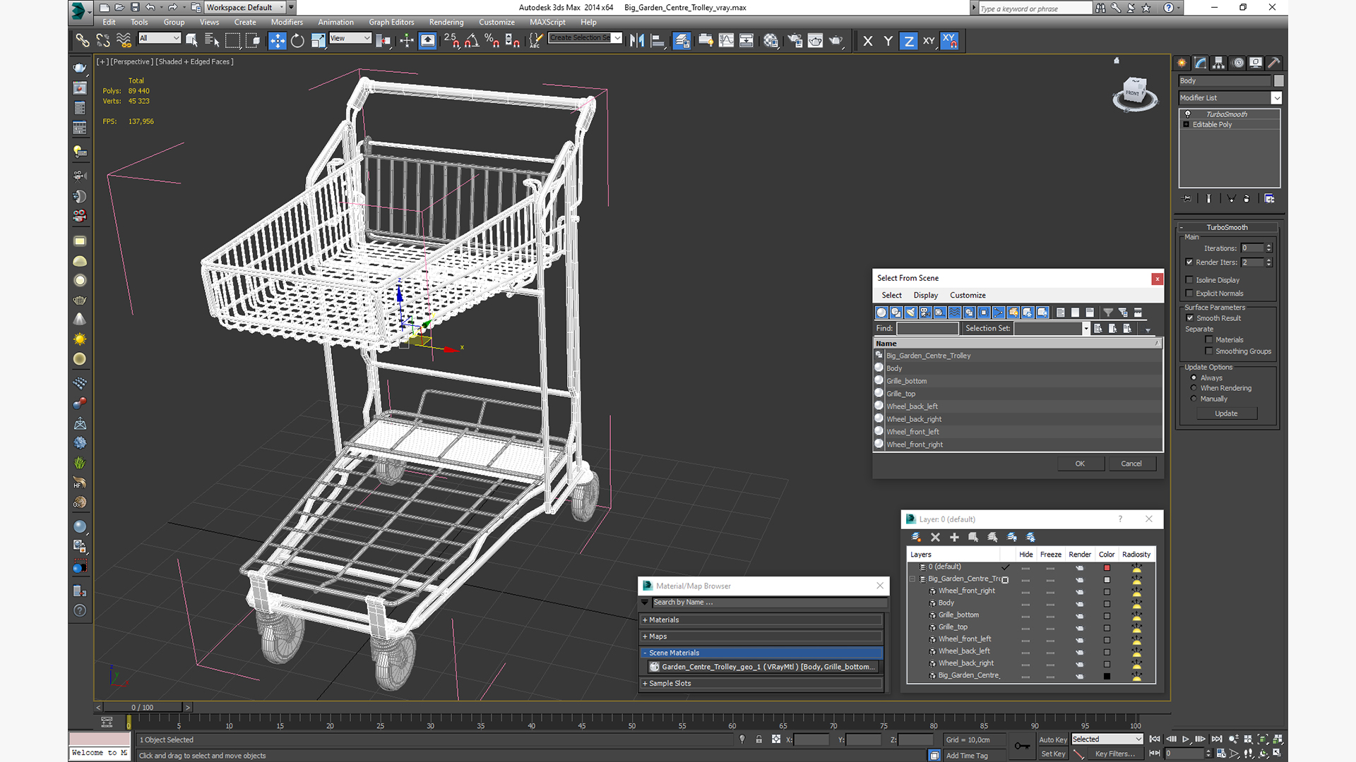 3D model Big Garden Centre Trolley