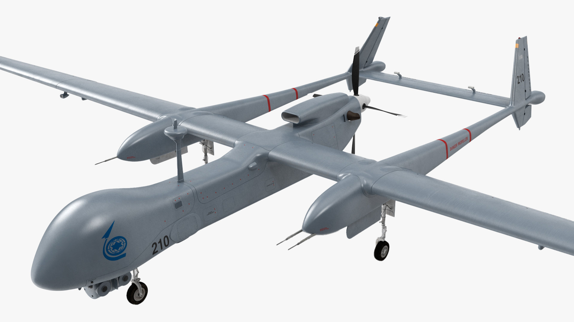 3D model Unmanned Aerial Vehicle Drone IAI Eitan Rigged for Cinema 4D