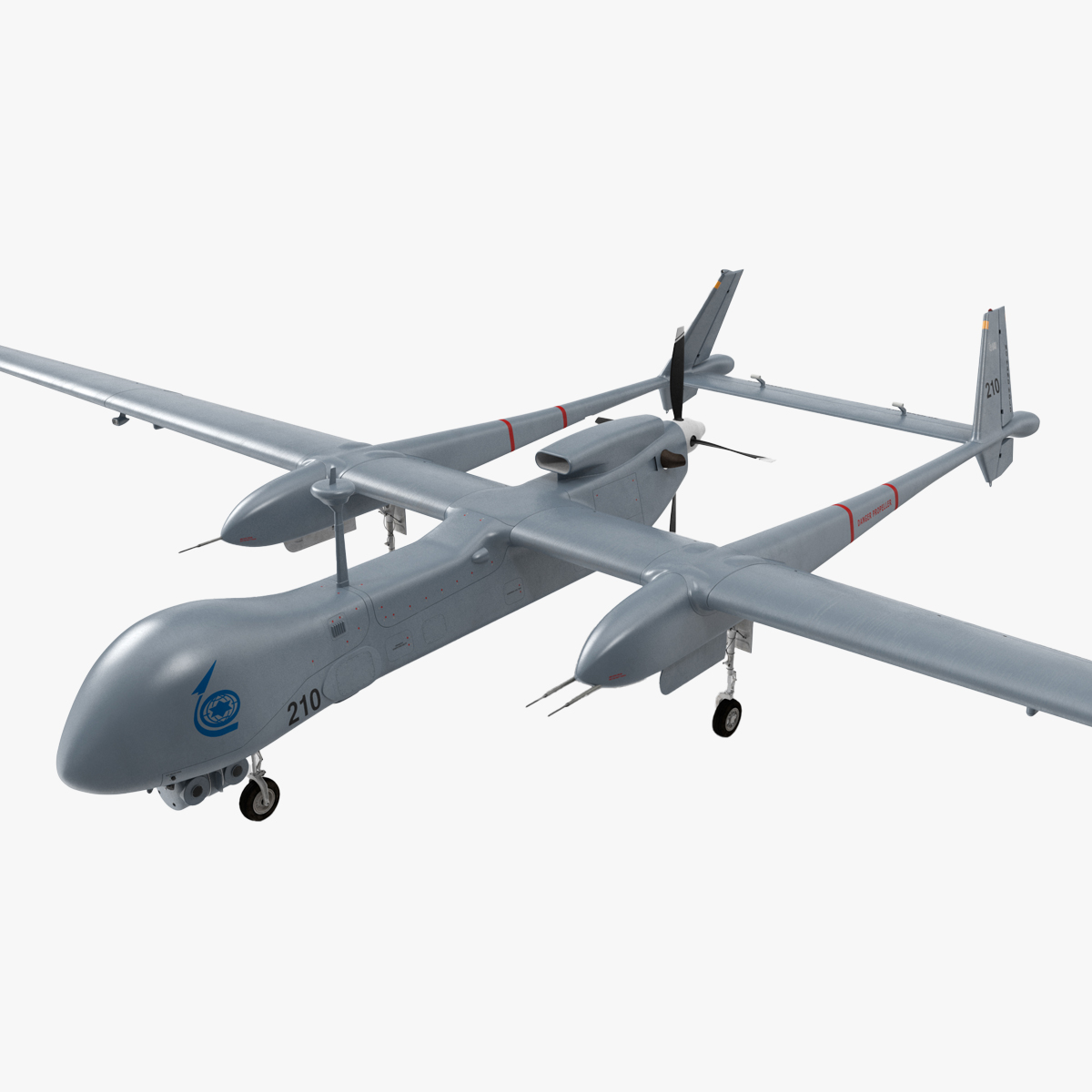 3D model Unmanned Aerial Vehicle Drone IAI Eitan Rigged for Cinema 4D