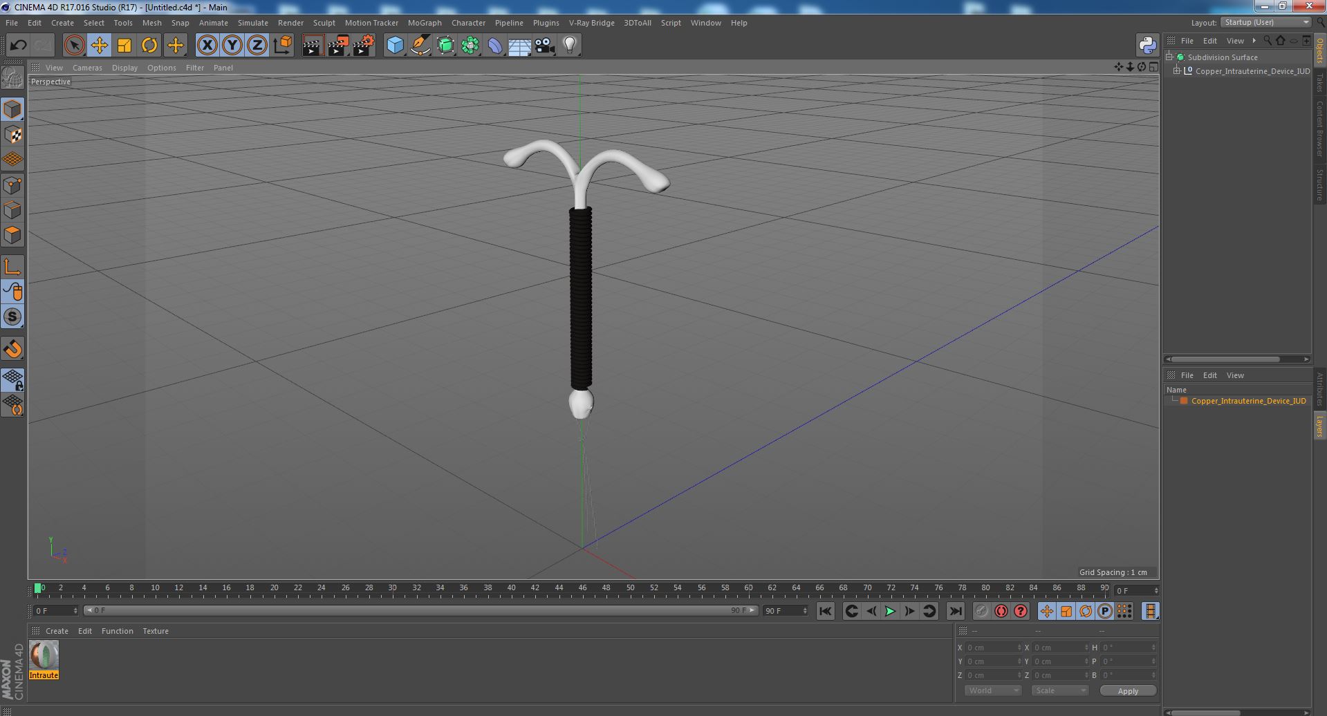 3D model Copper Intrauterine Device IUD
