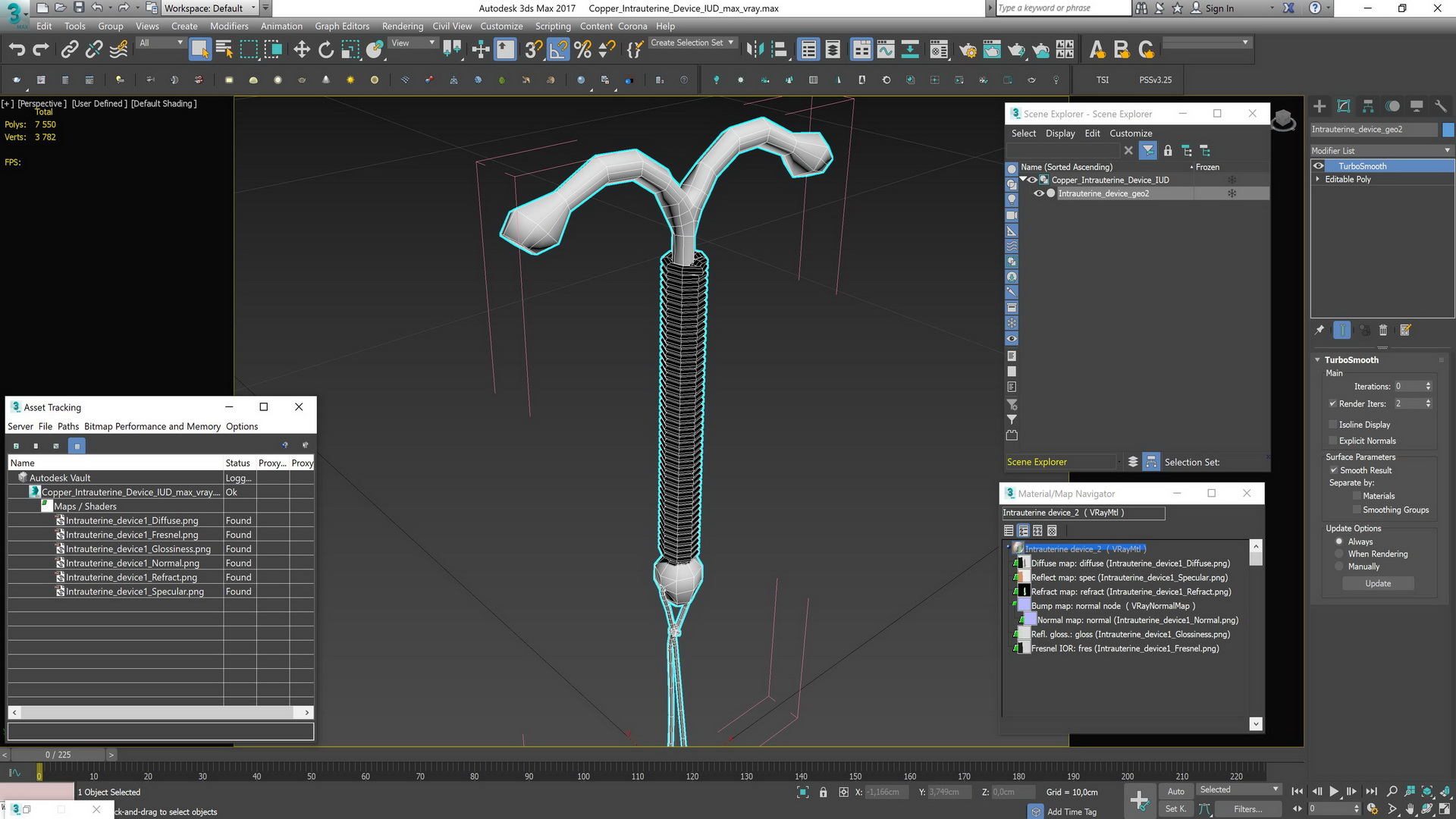 3D model Copper Intrauterine Device IUD