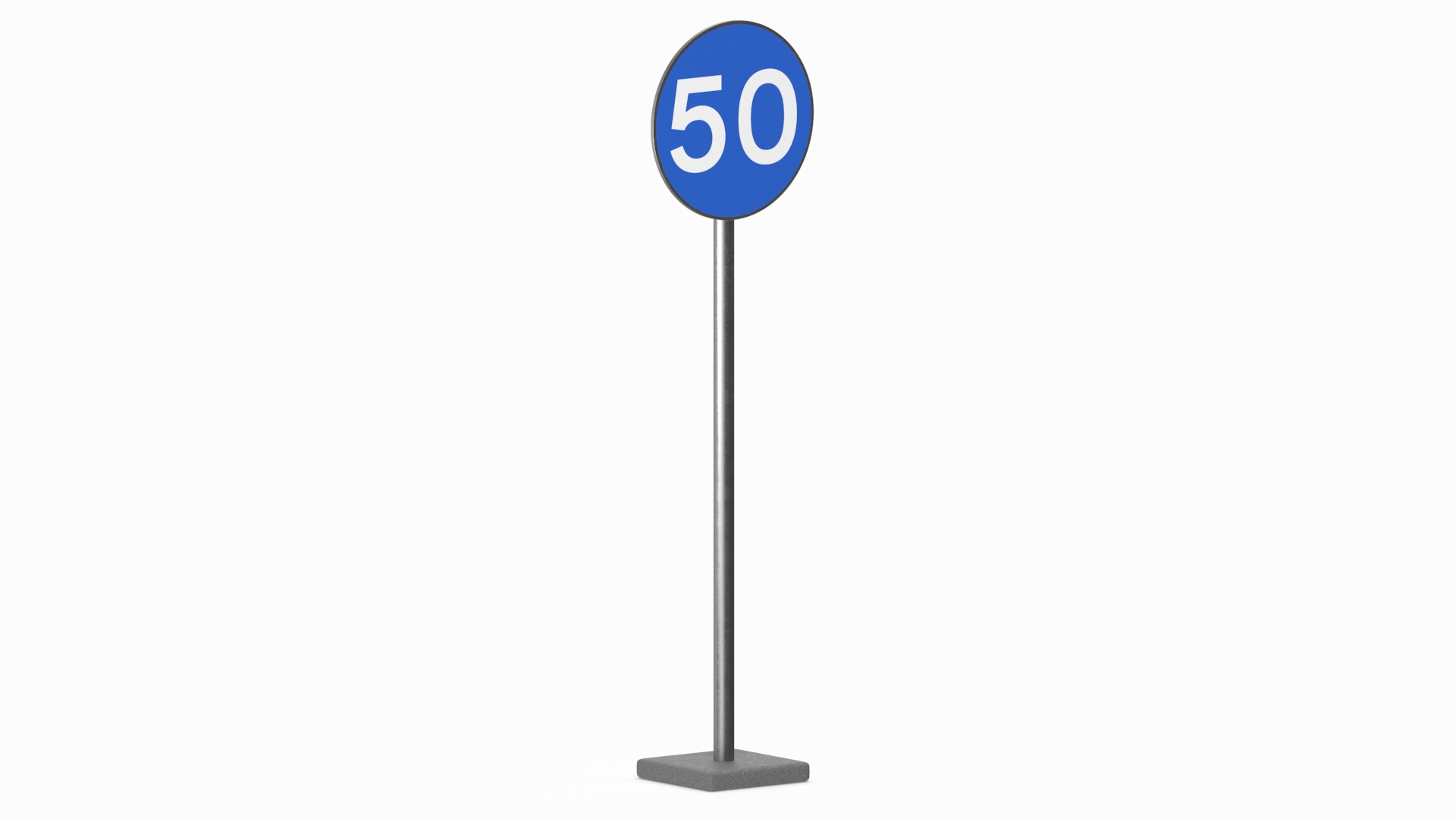 3D Road Sign Minimum Speed 50
