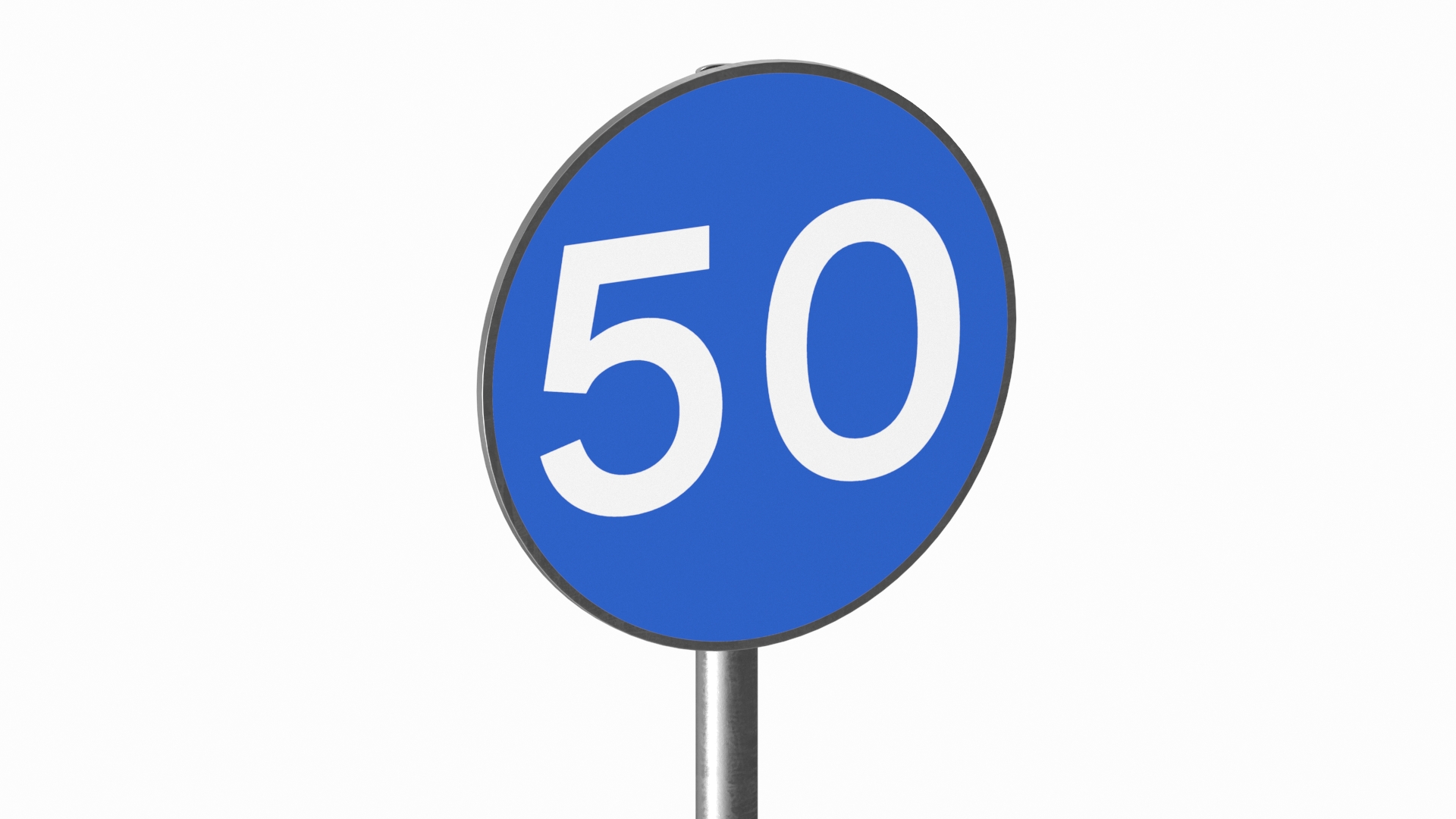 3D Road Sign Minimum Speed 50