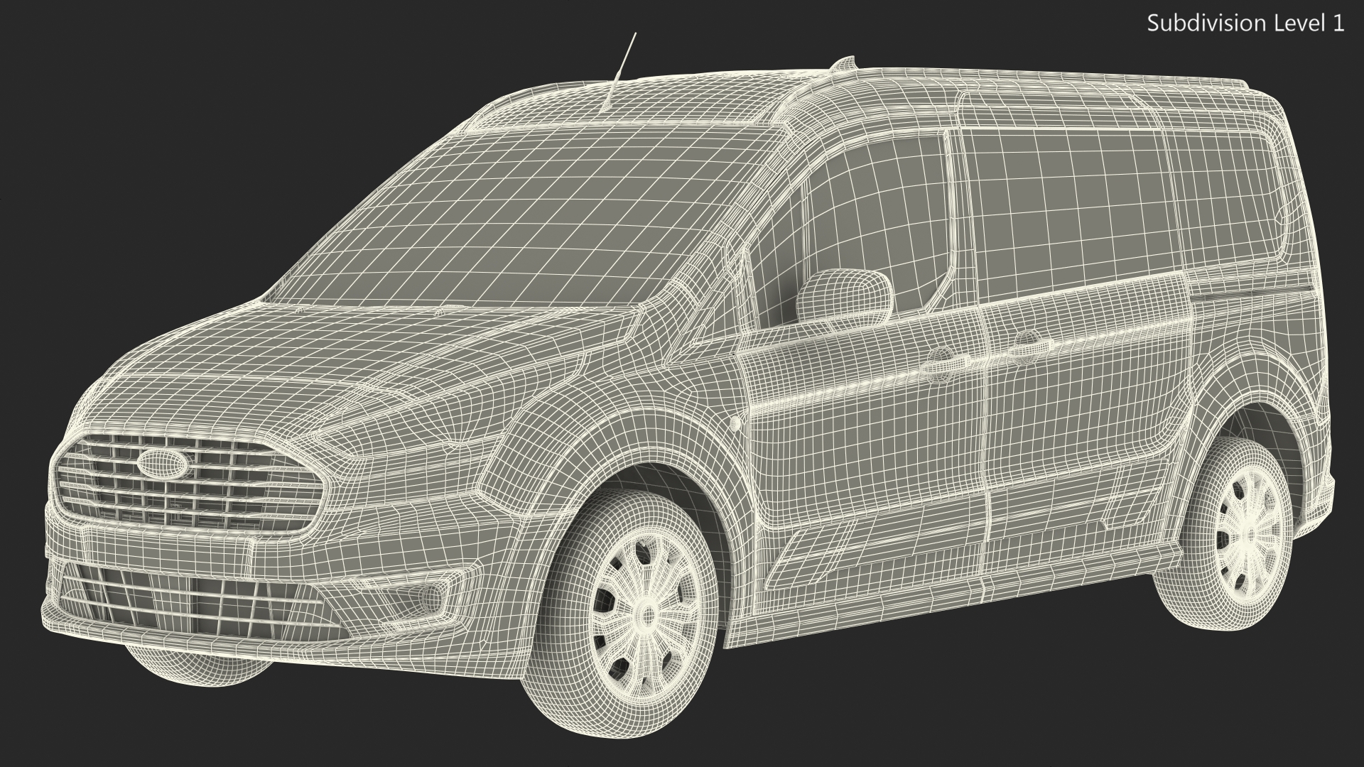 Ford Transit Connect Tailgate Gray 3D model