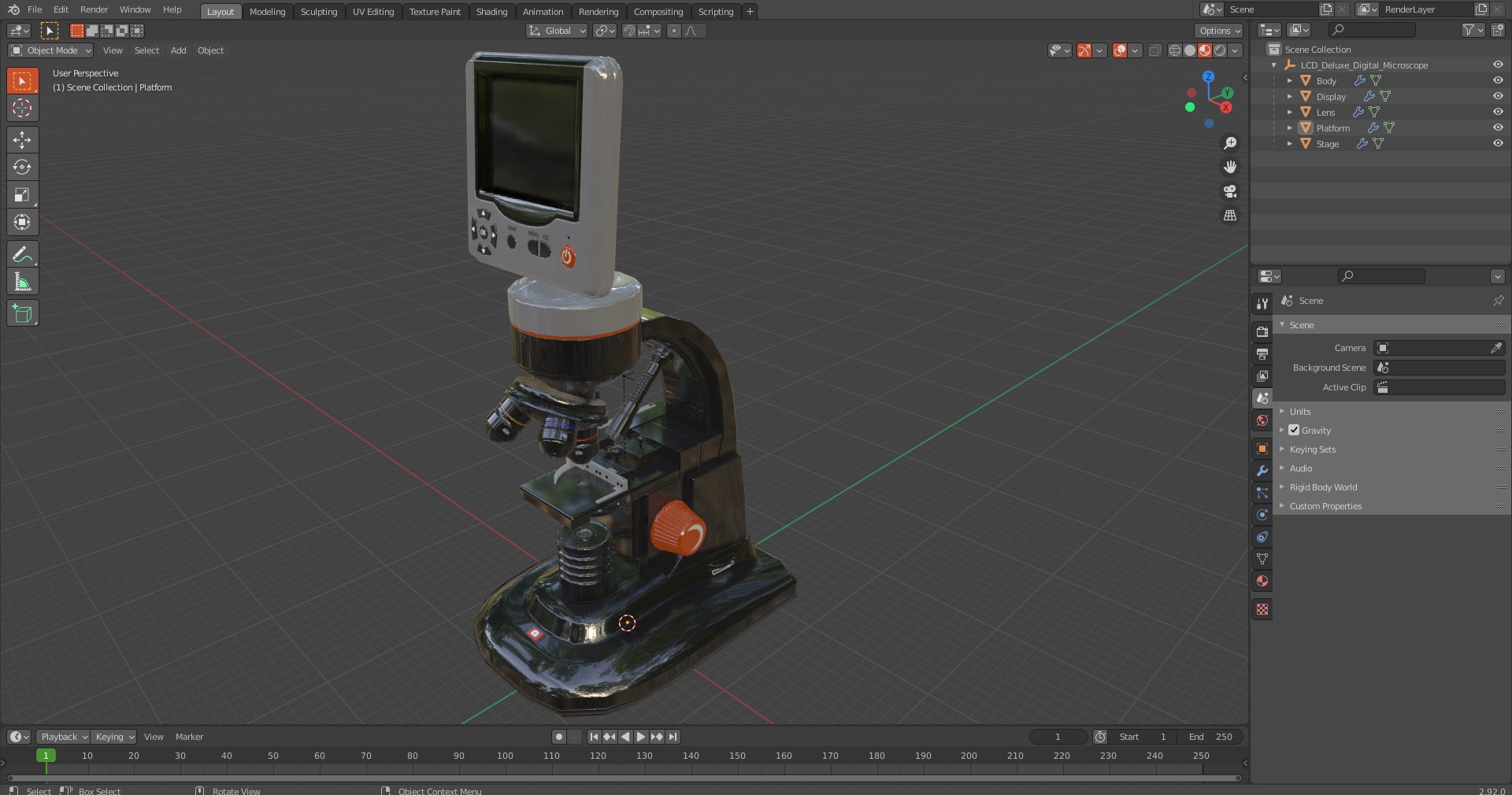 LCD Deluxe Digital Microscope 3D model