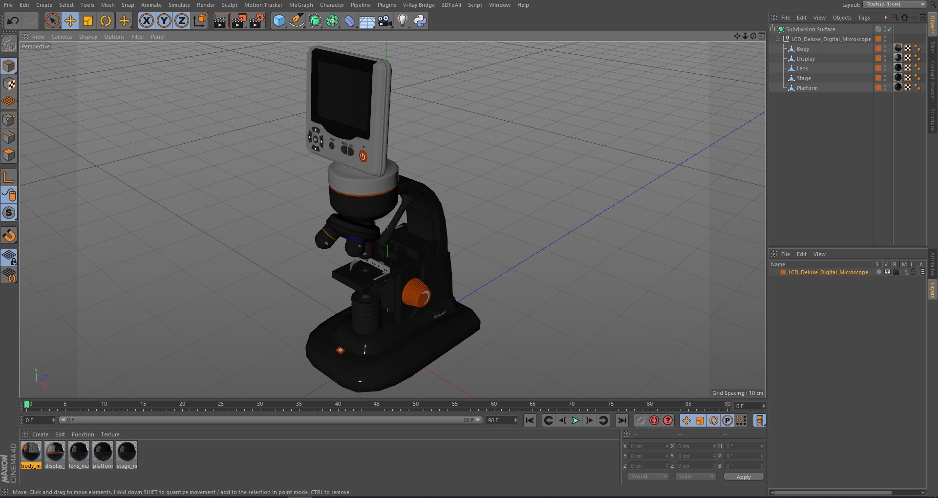 LCD Deluxe Digital Microscope 3D model